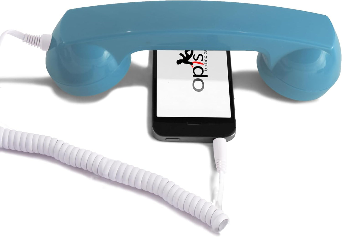 Retro Telefonhörer für iPhone mit Lightning-Anschluss, für iPhone mit Lightning Azur