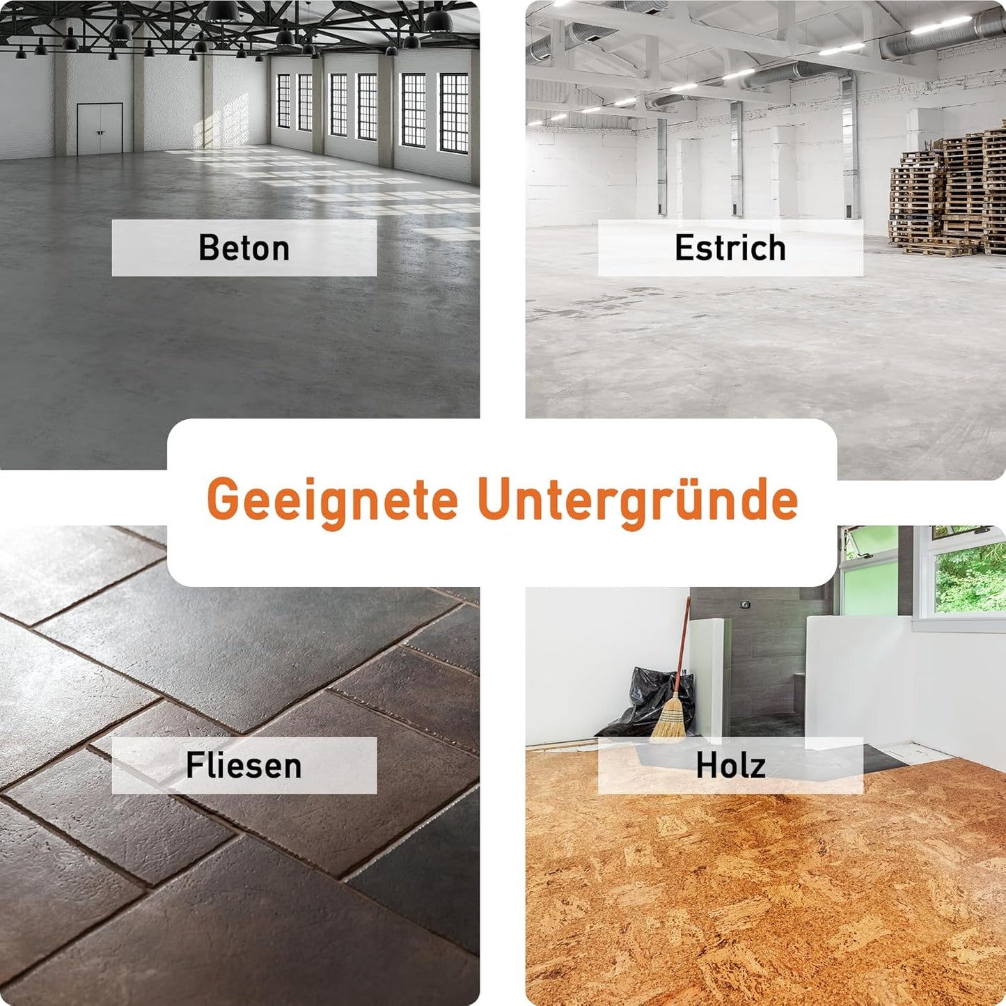 HPBA-700 1K Bodenfarbe für Balkon & Terrasse (2,5 kg), 2,5 kg | bis zu 12,5m² (Seidenmatt) RAL 7032 (Kieselgrau)