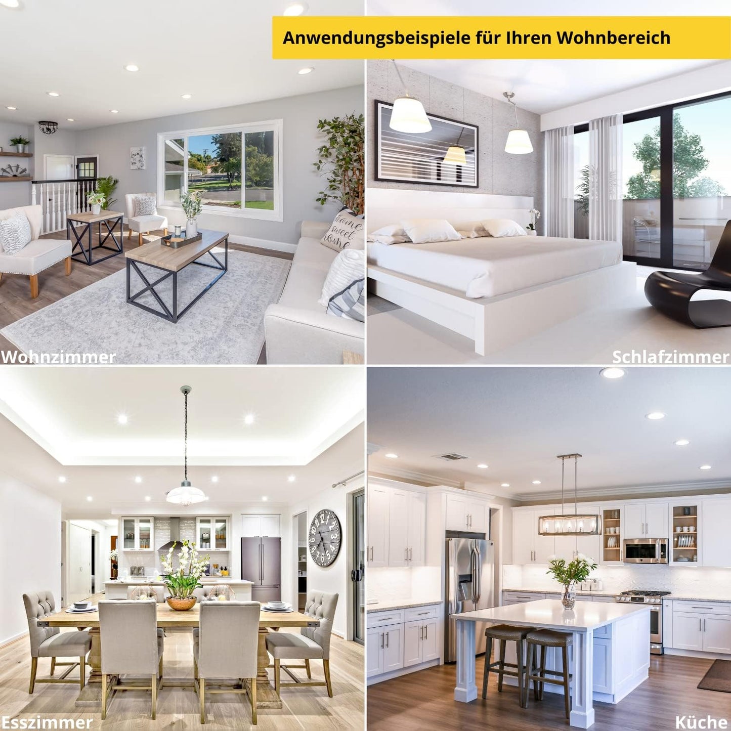 4x Möbeleinbaustrahler