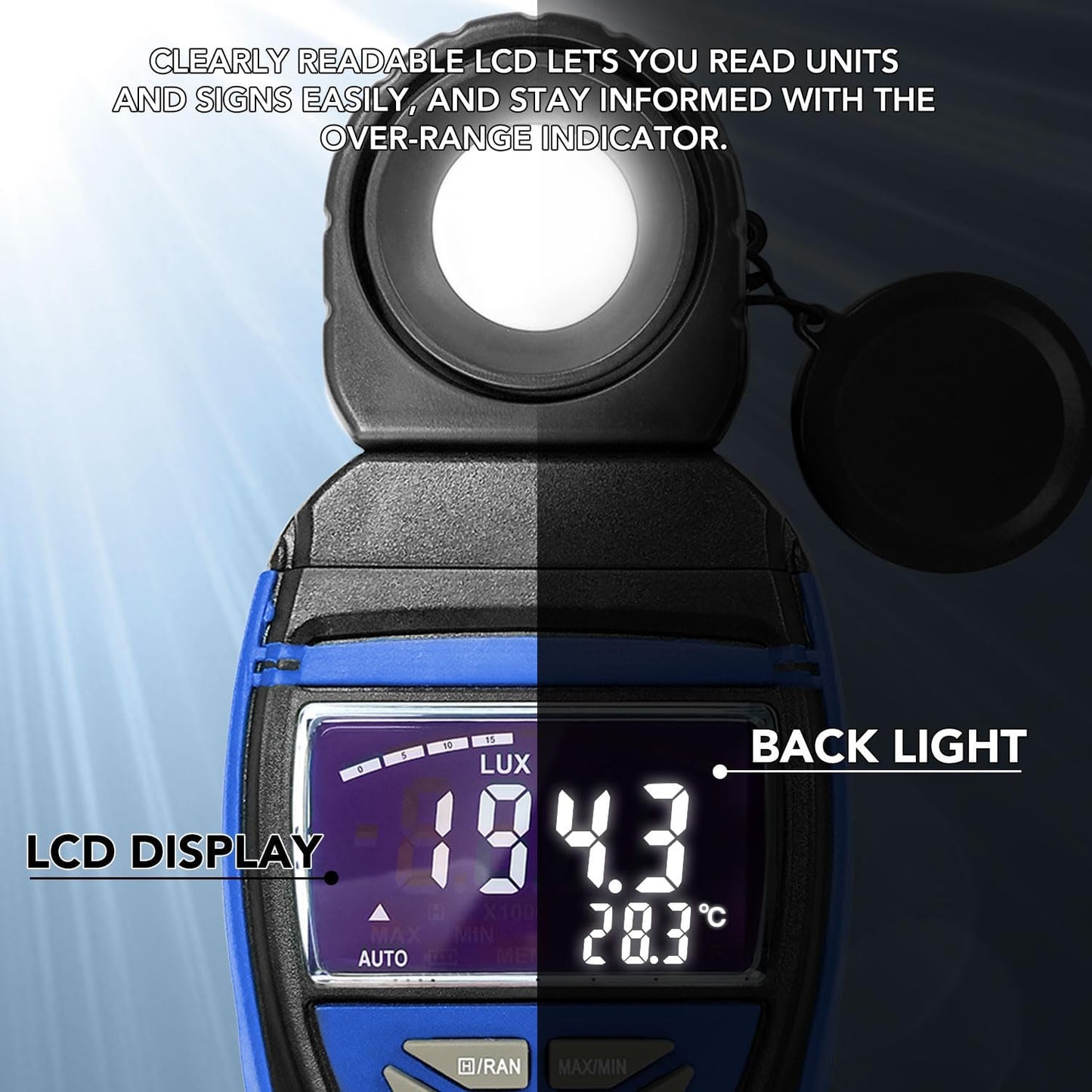 Digitales Luxmeter AI-8801B mit drehbarem Detektor