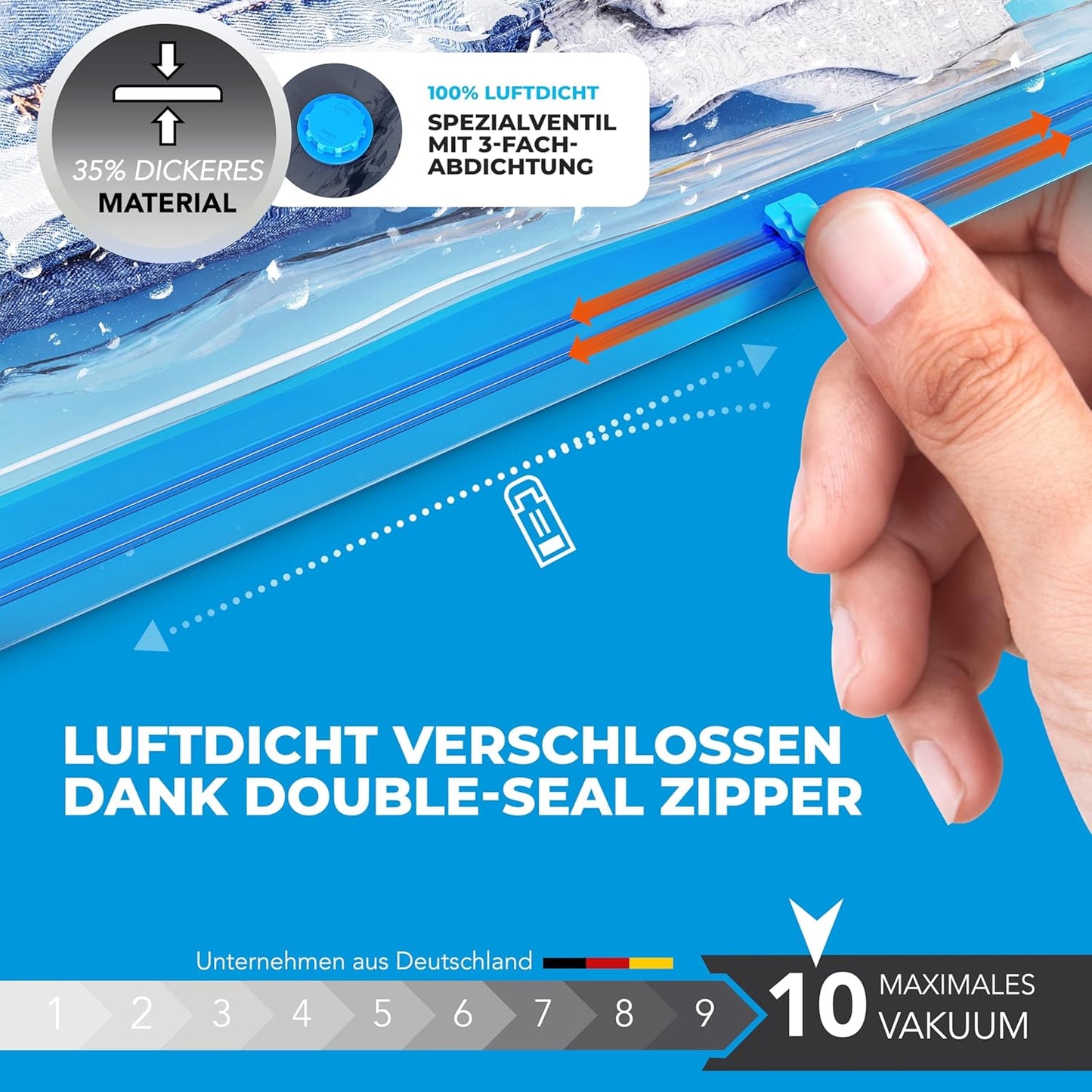 6er-Set Jumbo-Vakuumbeutel für Bettdecken, 6x Beutel - (6xXXL (90x130 cm))