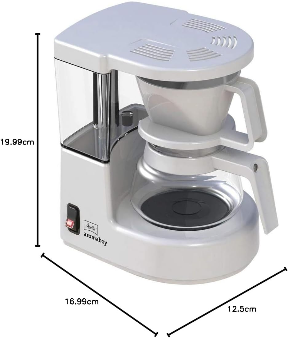 Aromaboy Filterkaffeemaschine für 2 Tassen, Weiss, Single