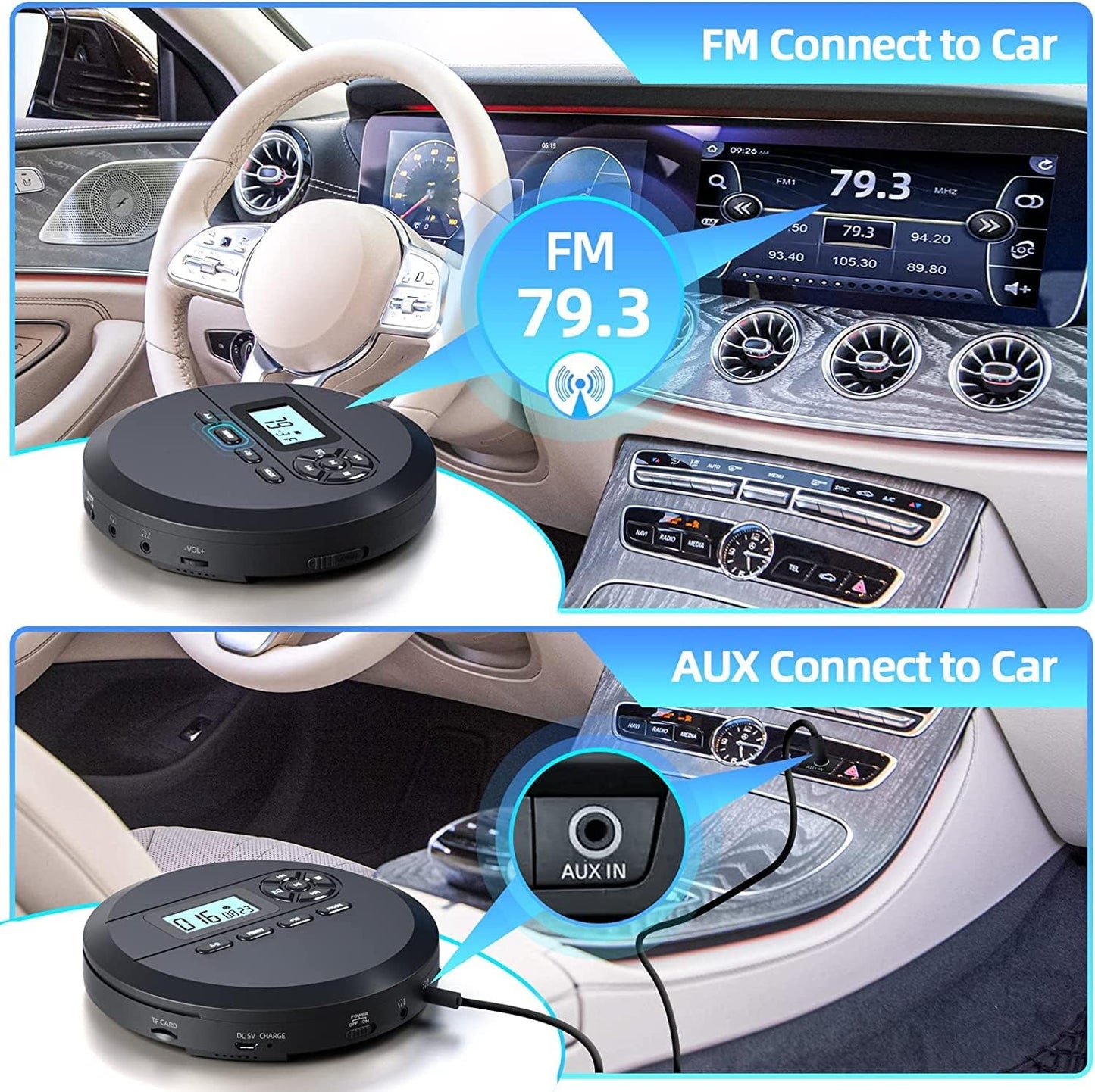 Tragbarer CD-Player mit Lautsprechern