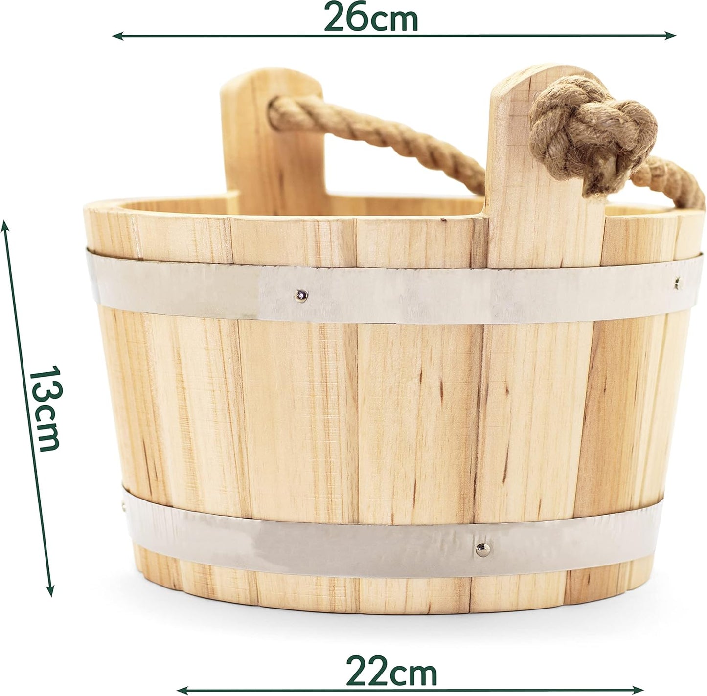Sauna-Eimer mit Kelle, Sauna Eimer + Schöpfkelle