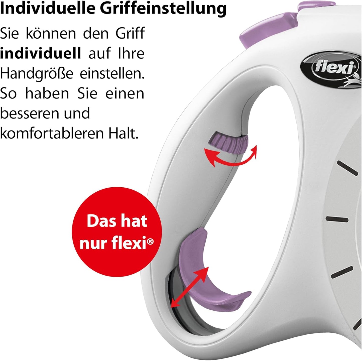Roll-Leine für Hunde (bis 25 kg, 7 m), hellgrau/violet M: 0-7m (max. 25kg)