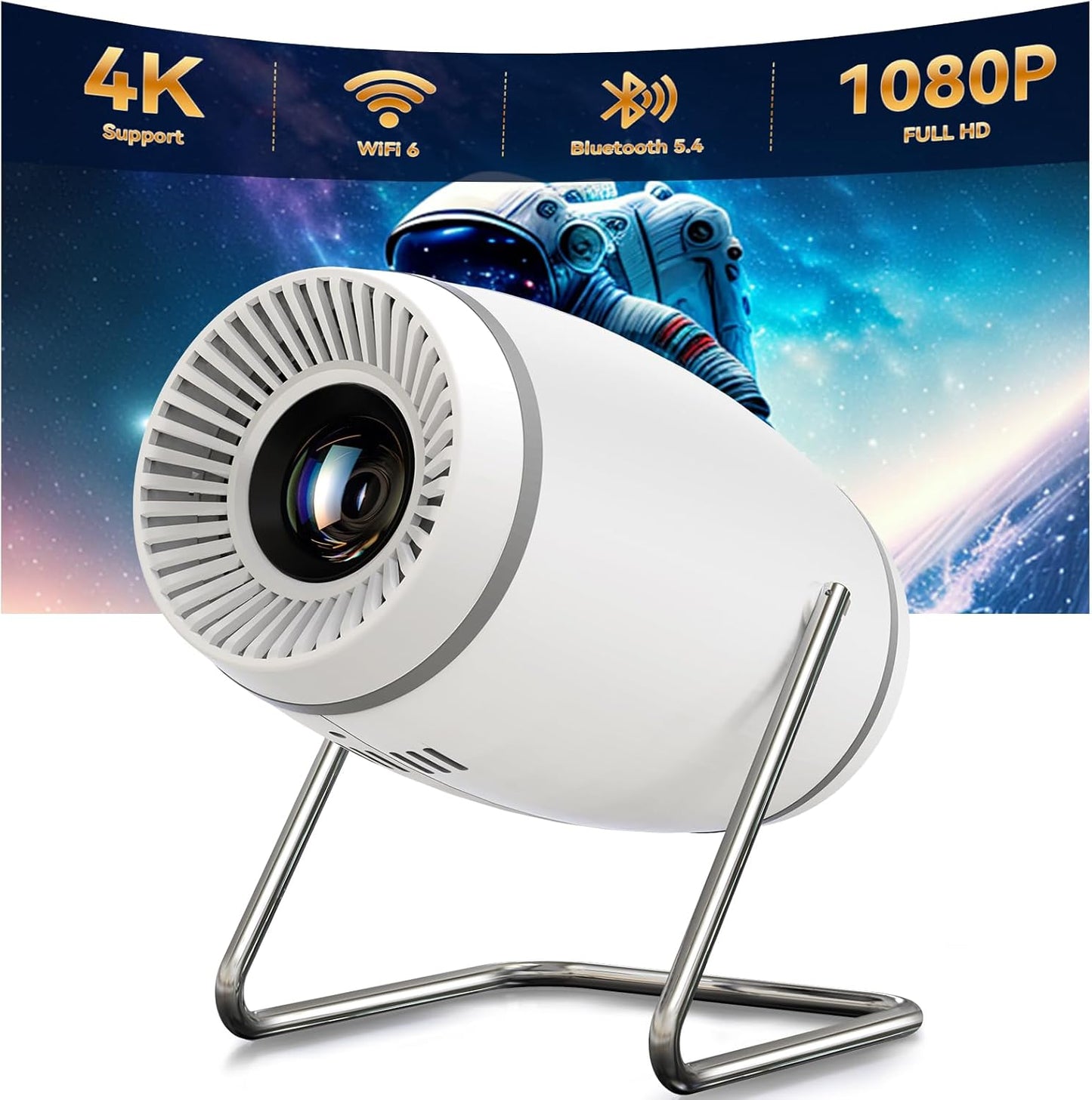 4K Mini Beamer mit App-Store, WiFi 6 und Bluetooth 5.4