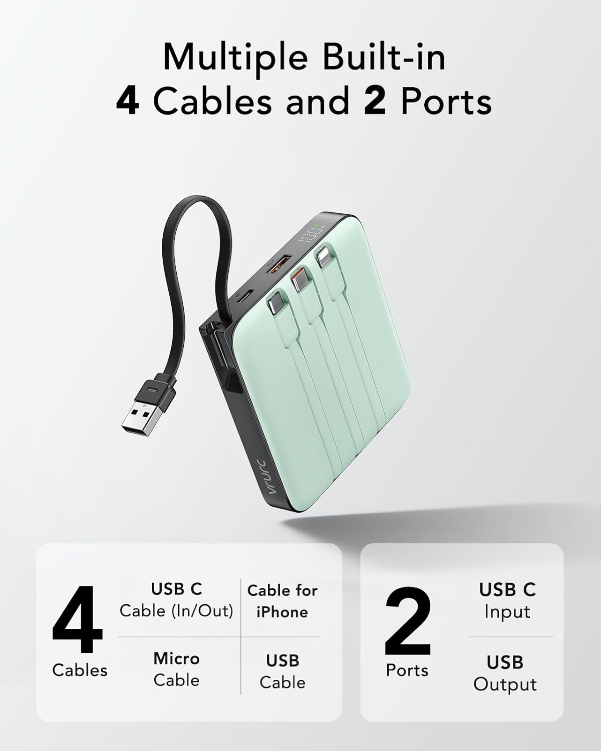 Powerbank mit Schnellladefunktion, Grün