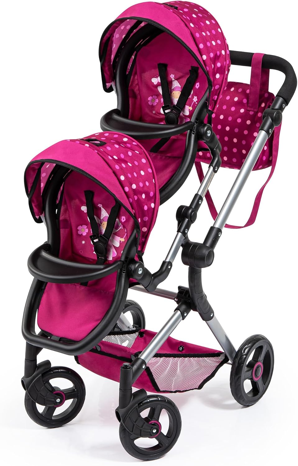 Zwillingspuppenwagen Twin Pram Neo mit Schwenkschieber