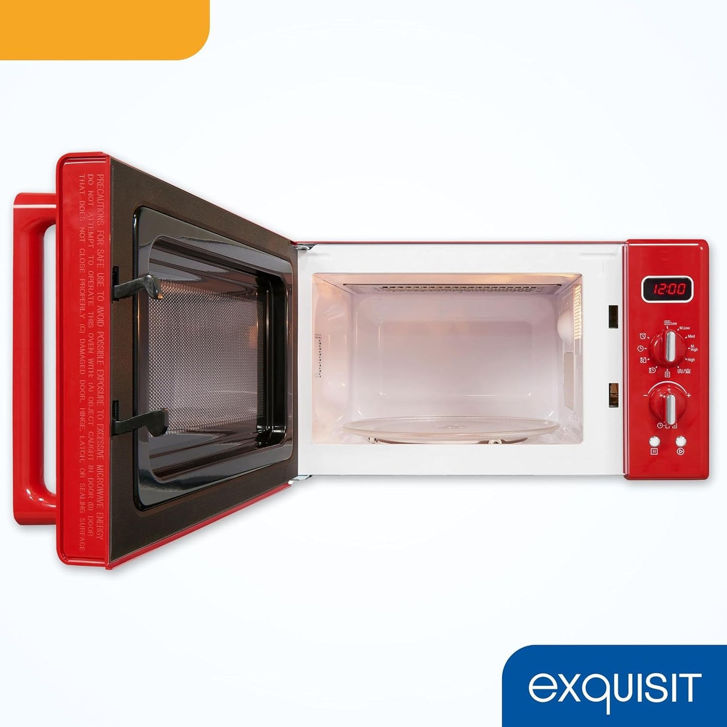 RMW720-3GDIG Retro-Mikrowelle mit Grillfunktion, Rot