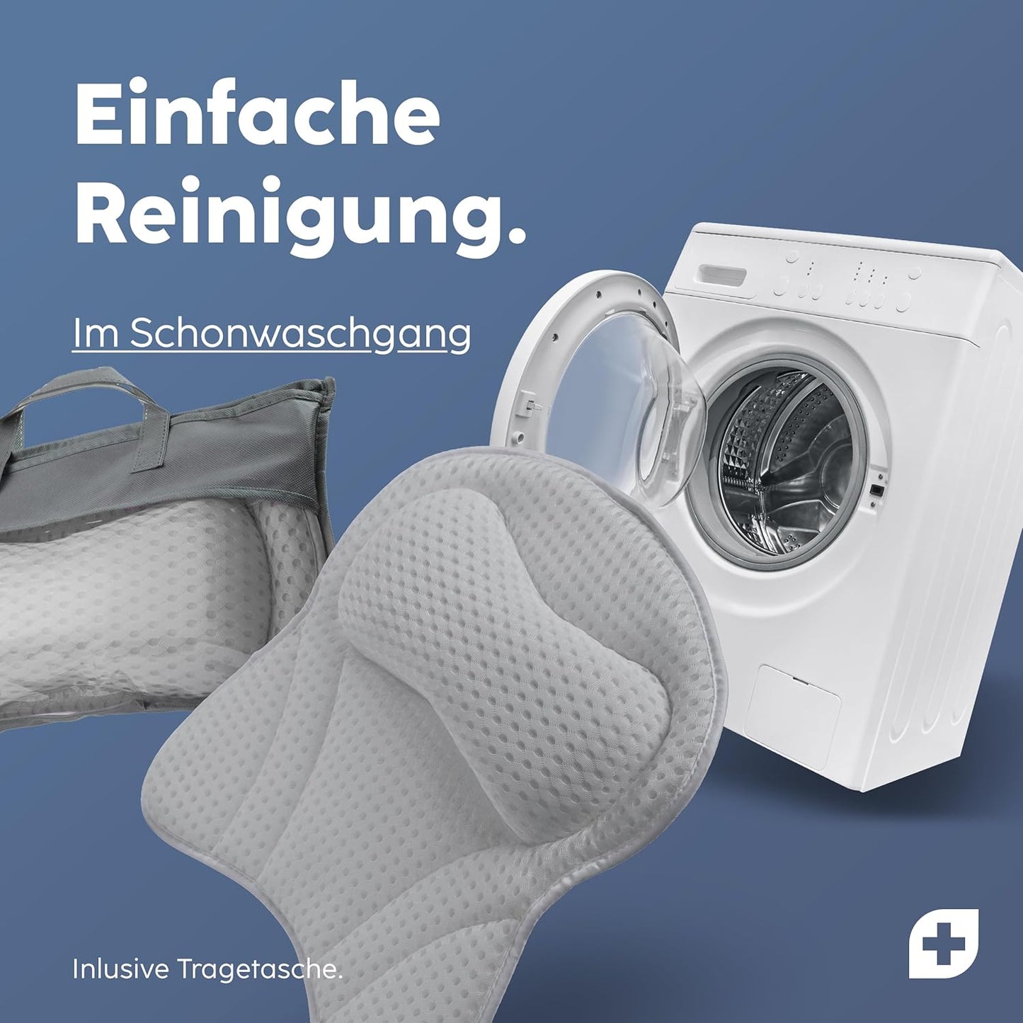Badewannenkissen mit Saugnäpfen, Grau