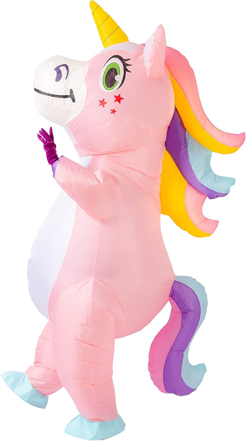 Aufblasbares Einhorn-Kostüm für Erwachsene, Einheitsgröße Rosa