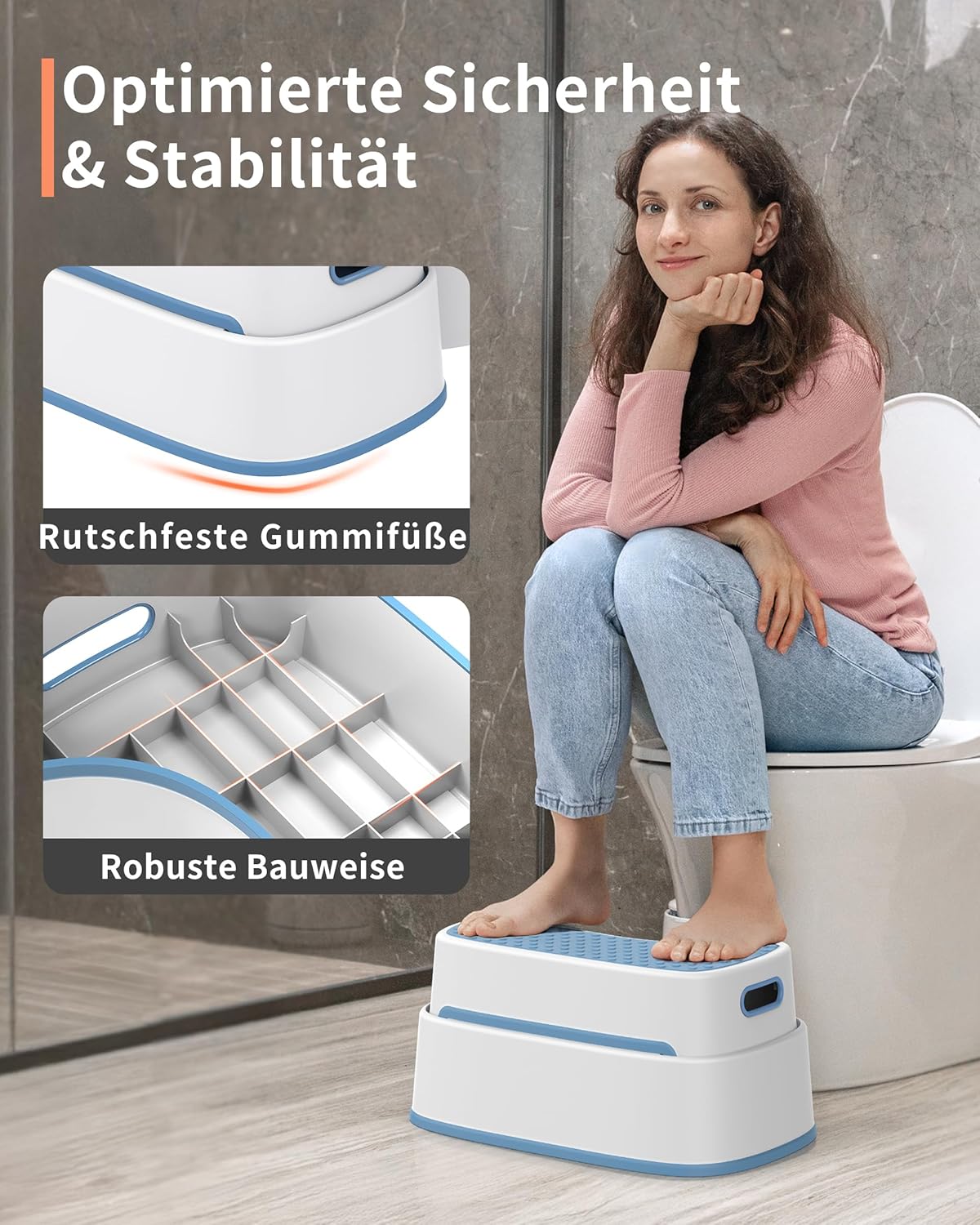 Toilettenhocker Squat, Graublau