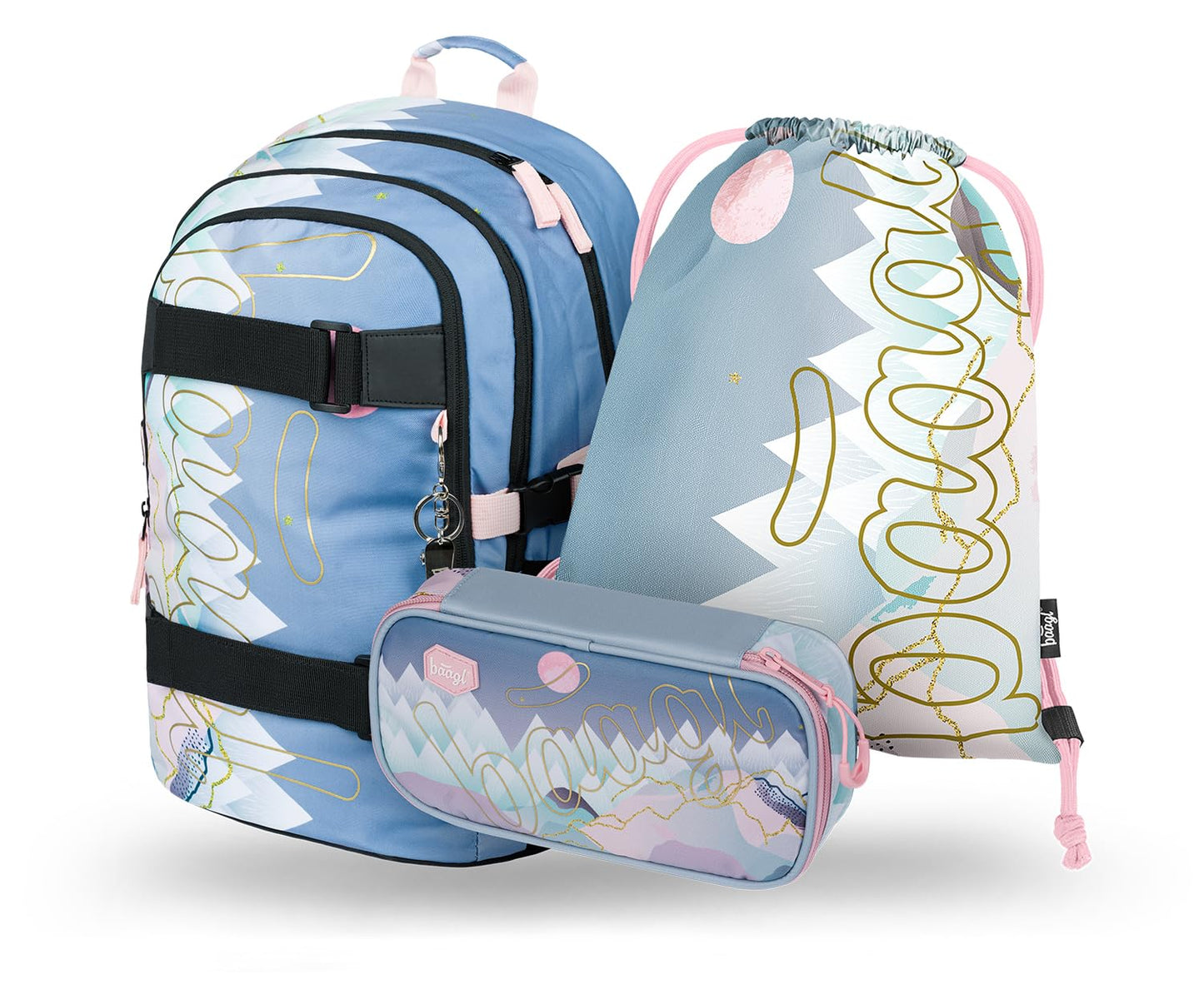 Schulrucksack-Set 3-teilig für Grundschule (ab 3. Klasse), Skate Moon