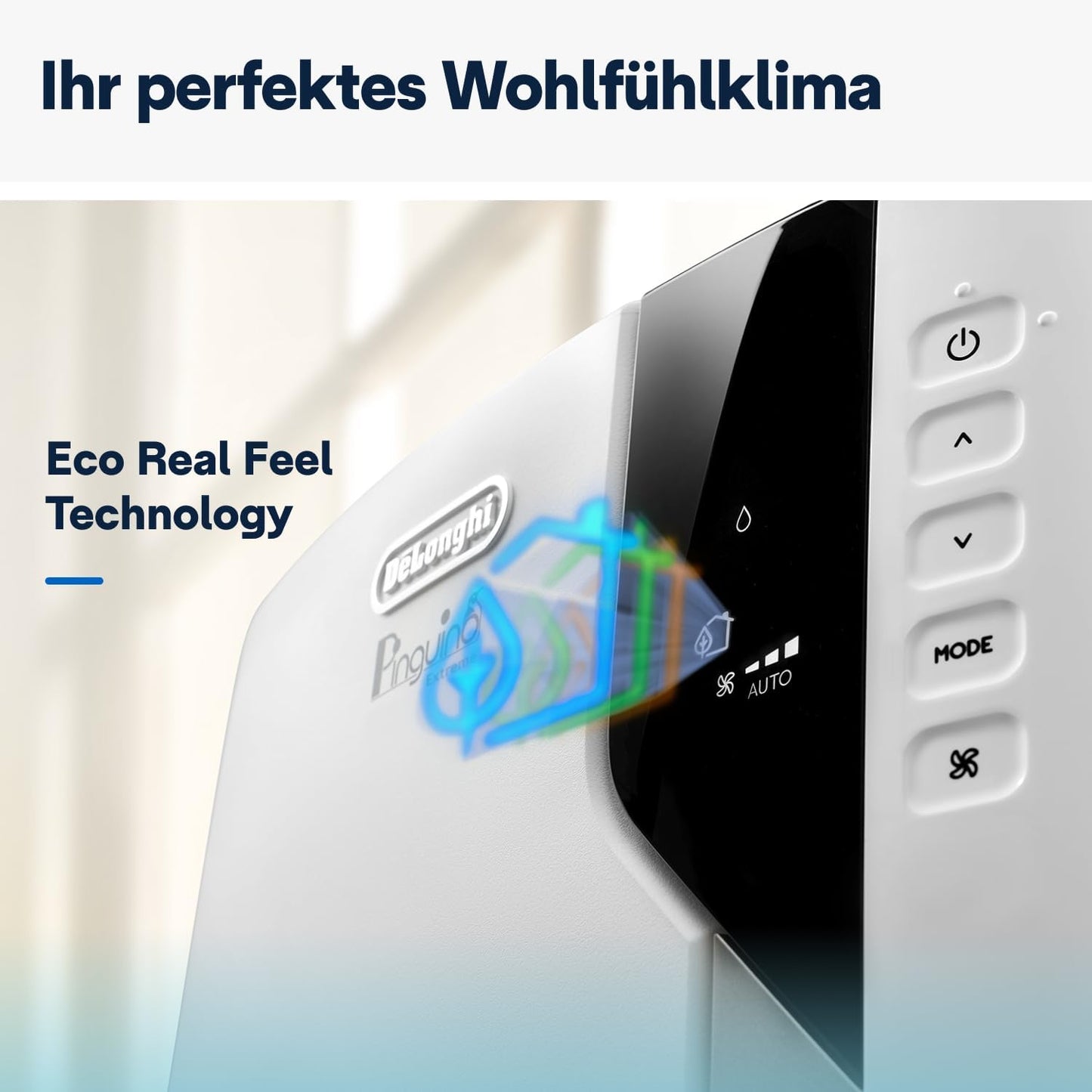 Mobiles Klimagerät Pinguino PAC EX93, Für Räume bis 85 m³ - 24h-Timer