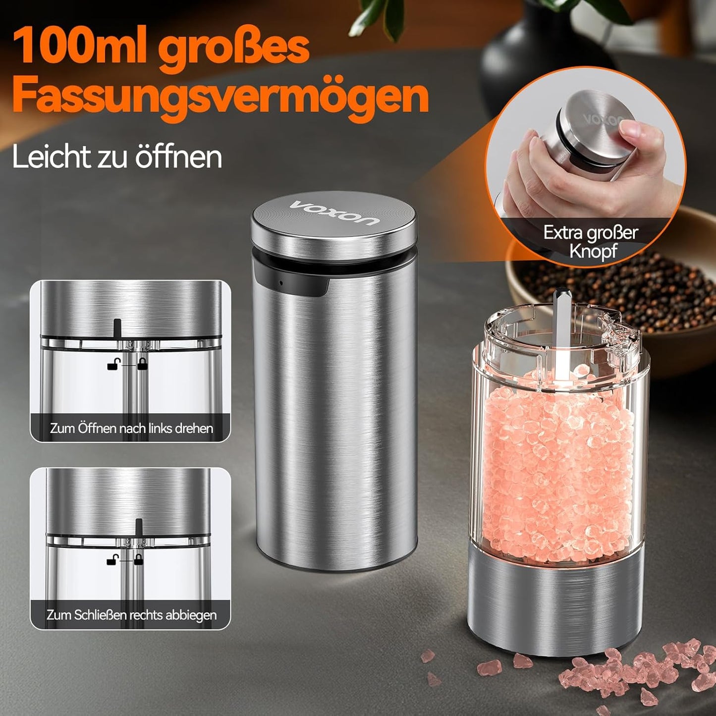 2er-Set Salz- und Pfeffermühle, Silber