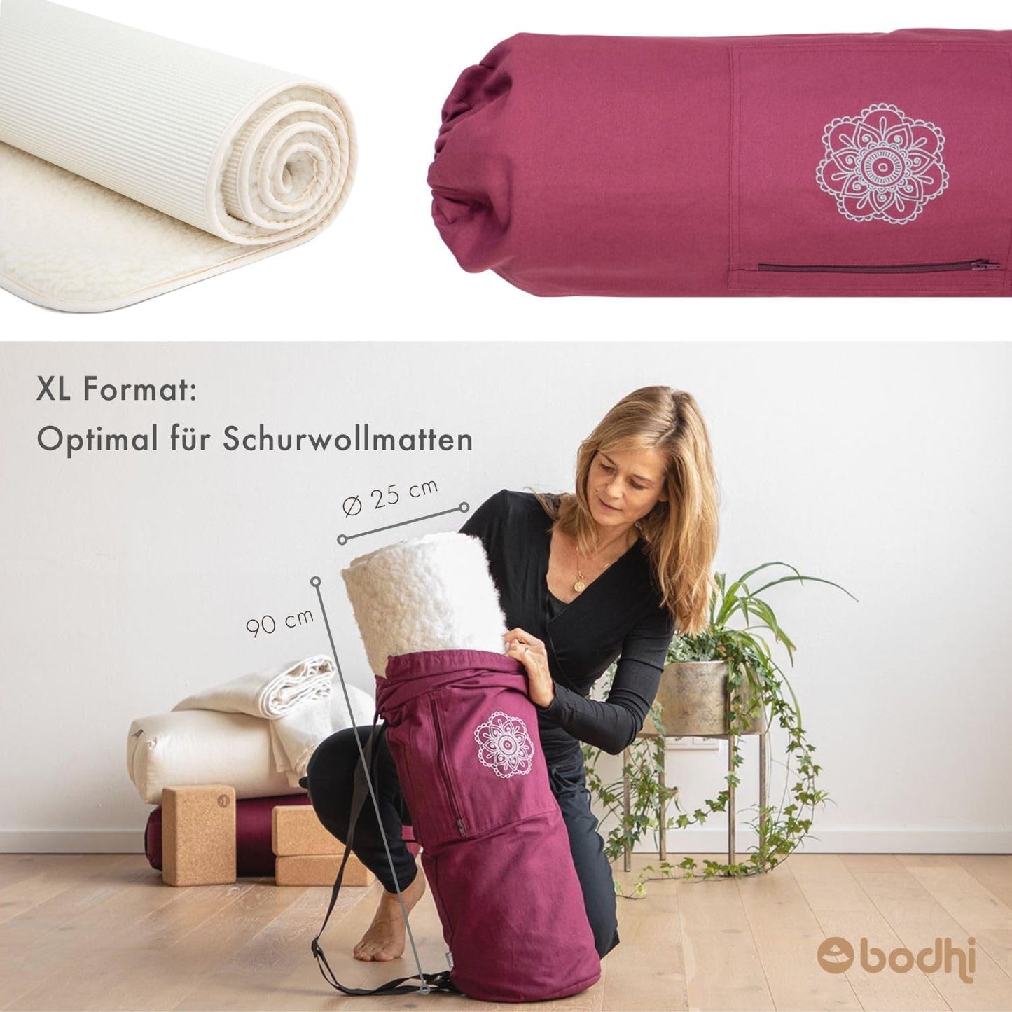Yogatasche für Yogamatten, Breite 60 cm