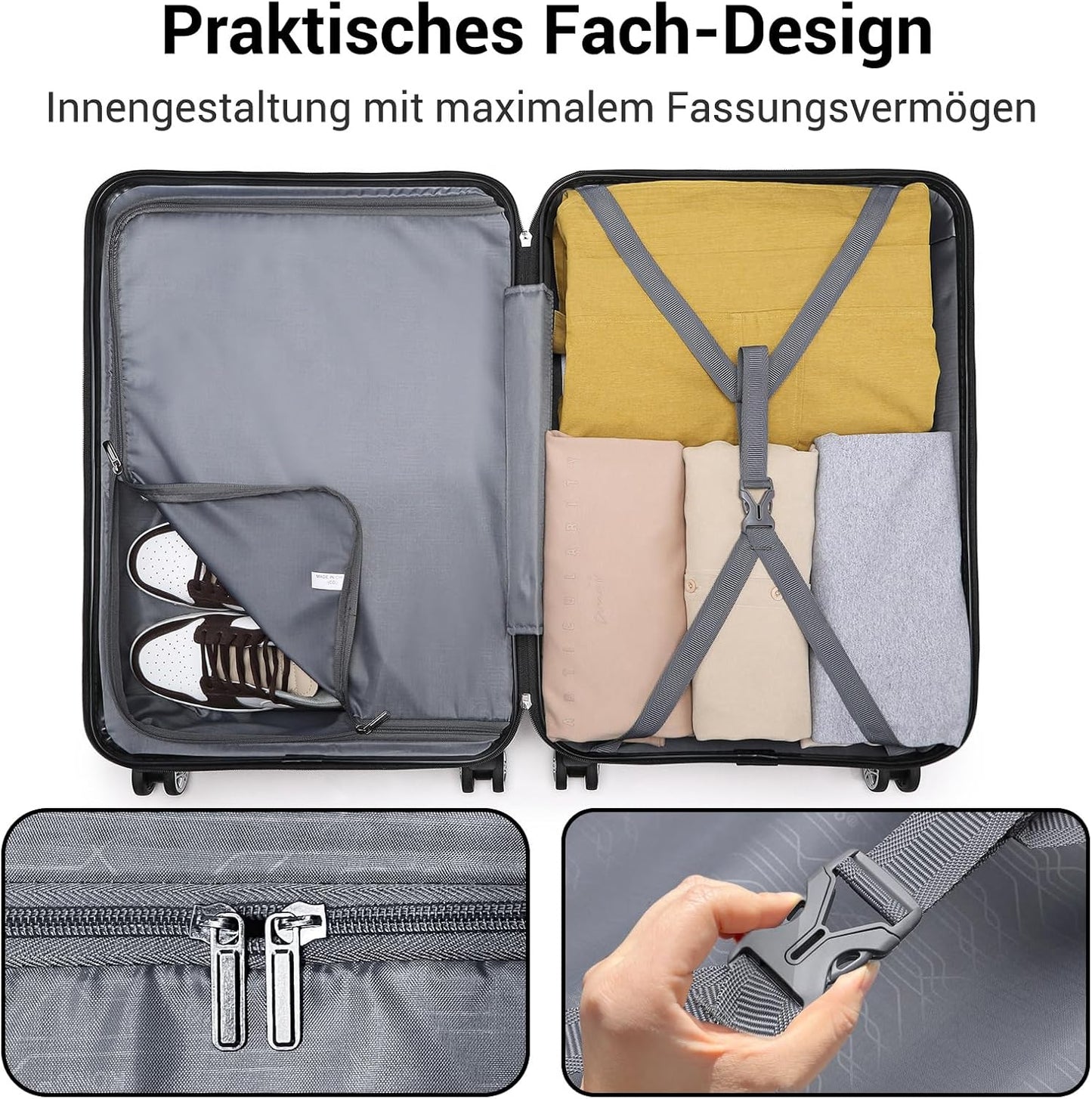 Reisekoffer, L (65cm) Schwarz