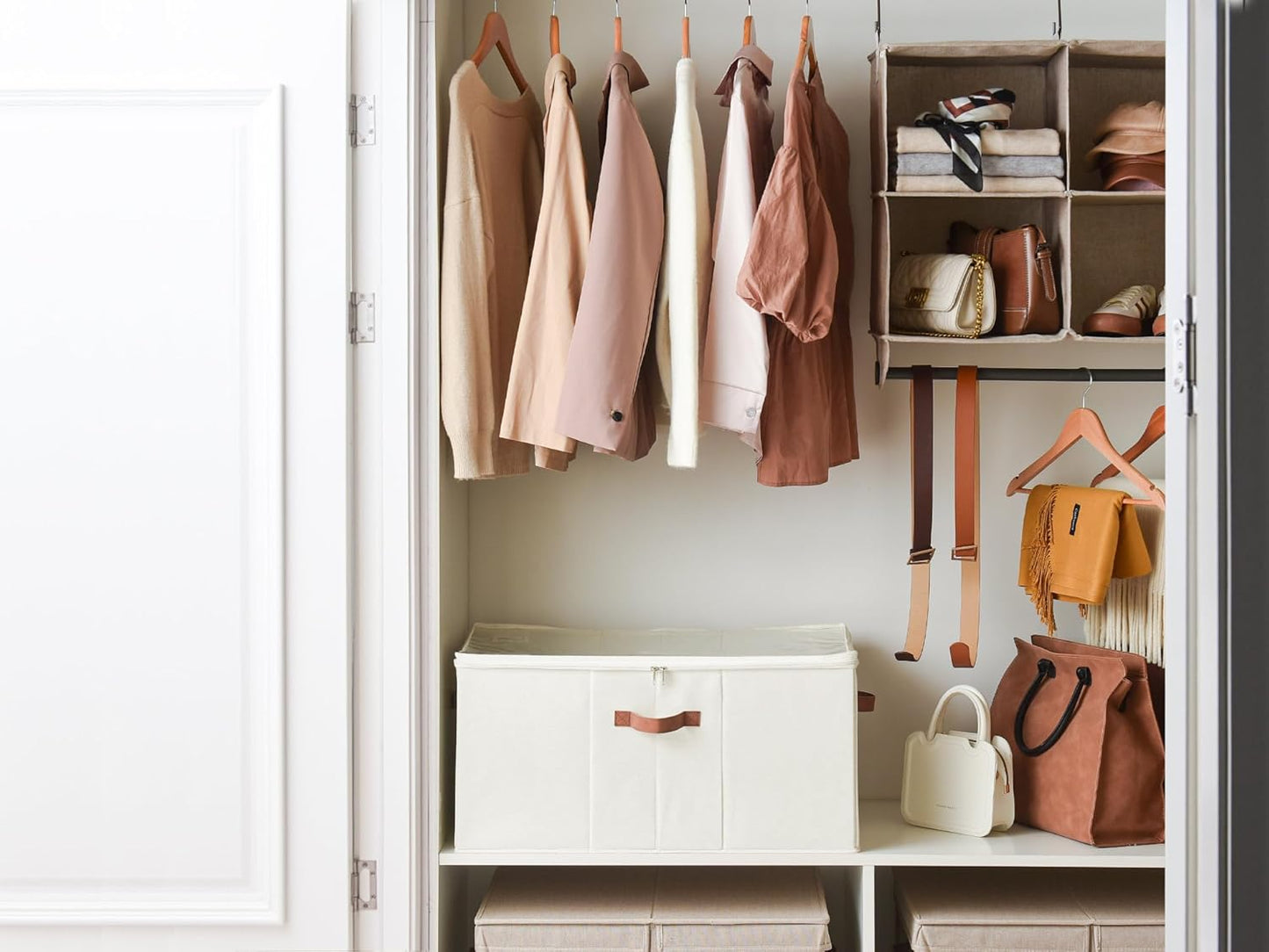 Grosser Schuh-Organizer, 64 × 43 × 32 cm Beige