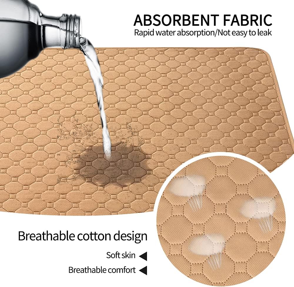 Waschbare Welpen-Trainingsunterlagen, 2 Stück, L:(100x70 cm) Beige-2 Stück