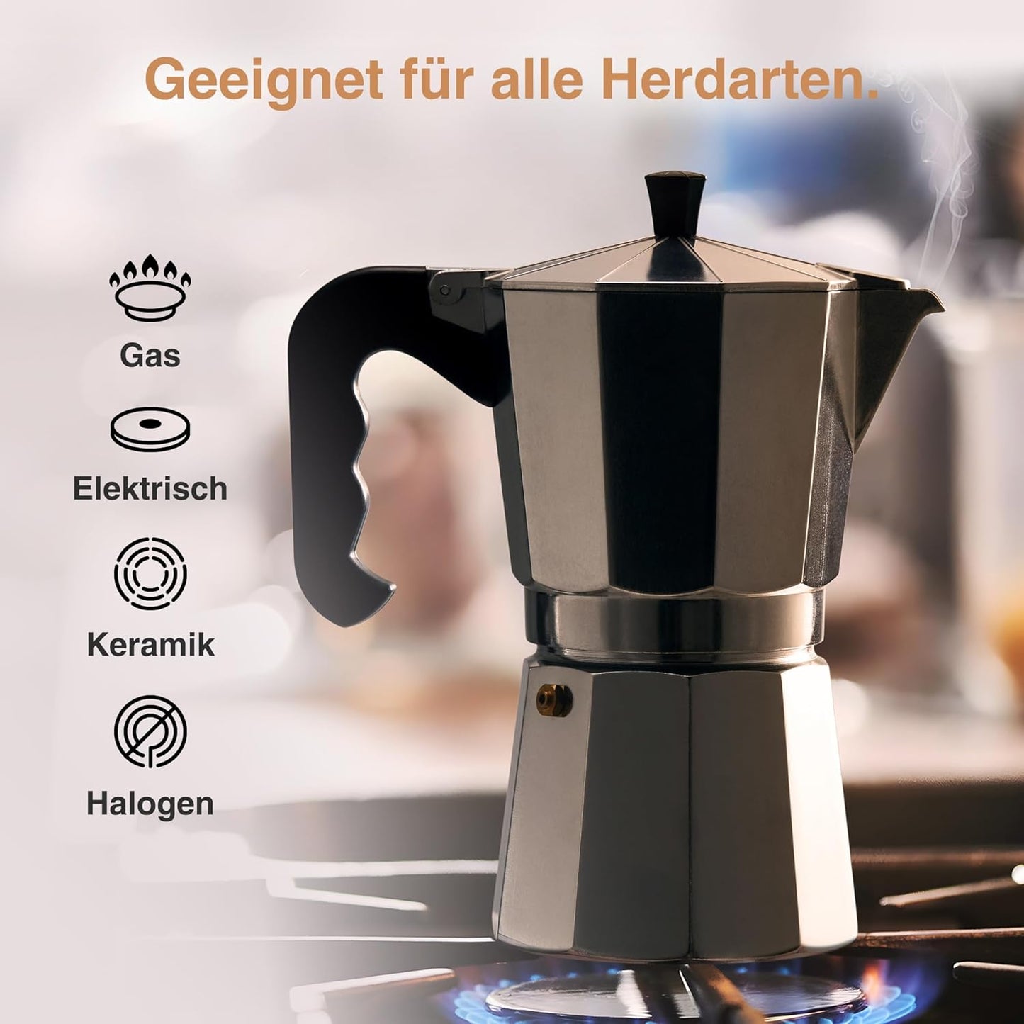Espressokanne für Herd, 450ml / 9 Tassen