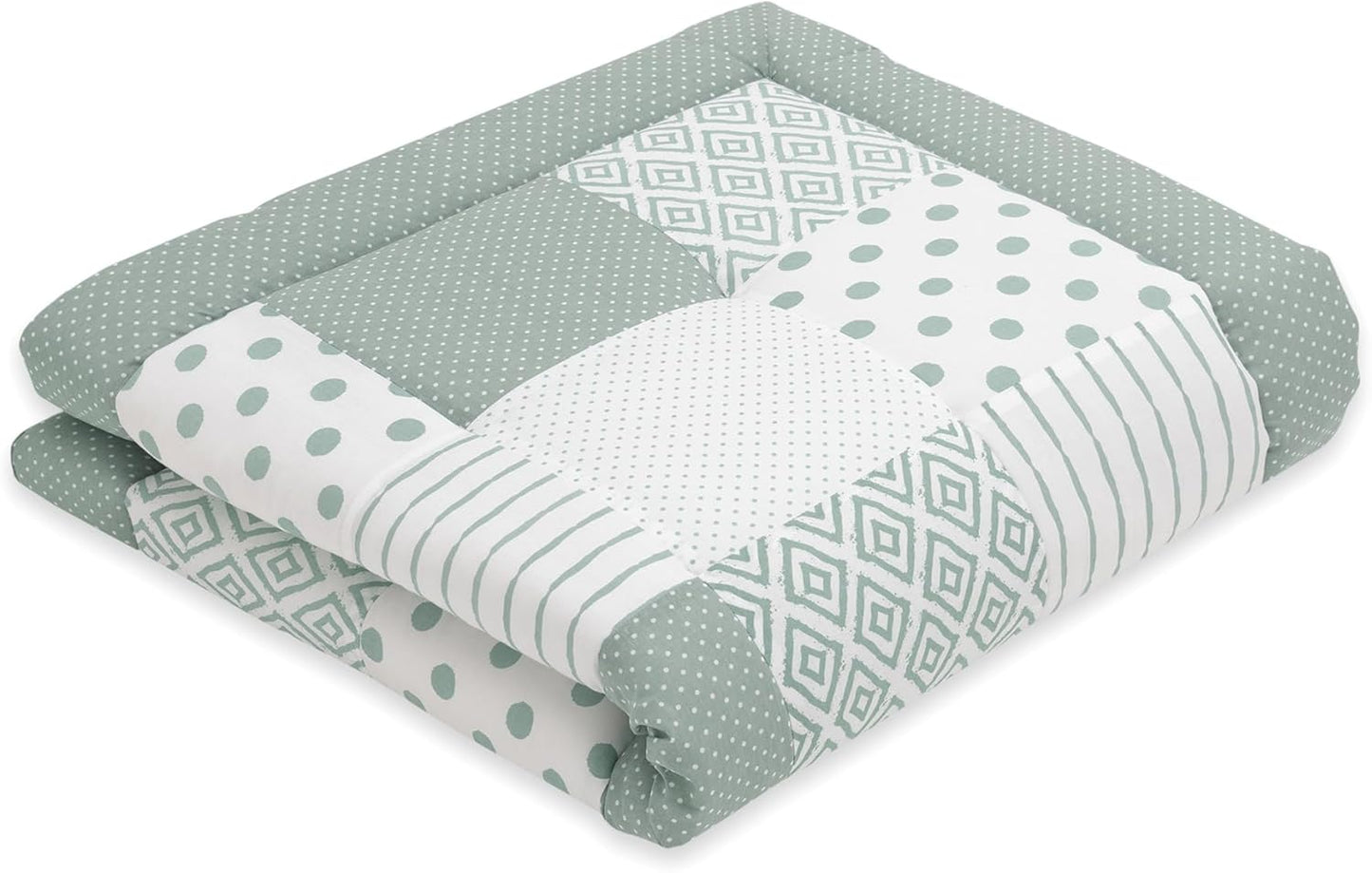 Krabbeldecke aus Baumwolle, Patchwork Essential Mint 200x200