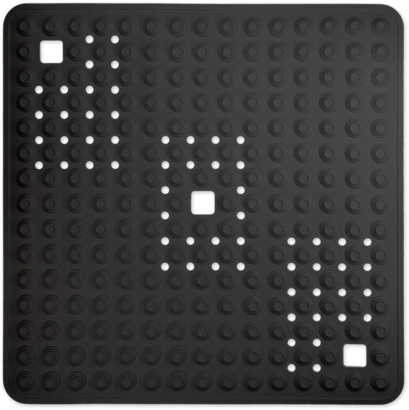Antirutsch-Duschmatte, 60 x 60 cm Schwarz