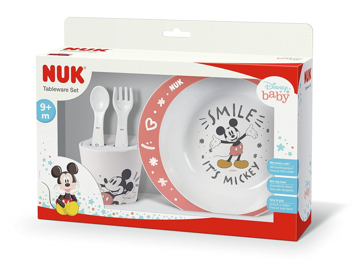 4-teiliges Disney Micky Geschirrset, Rot