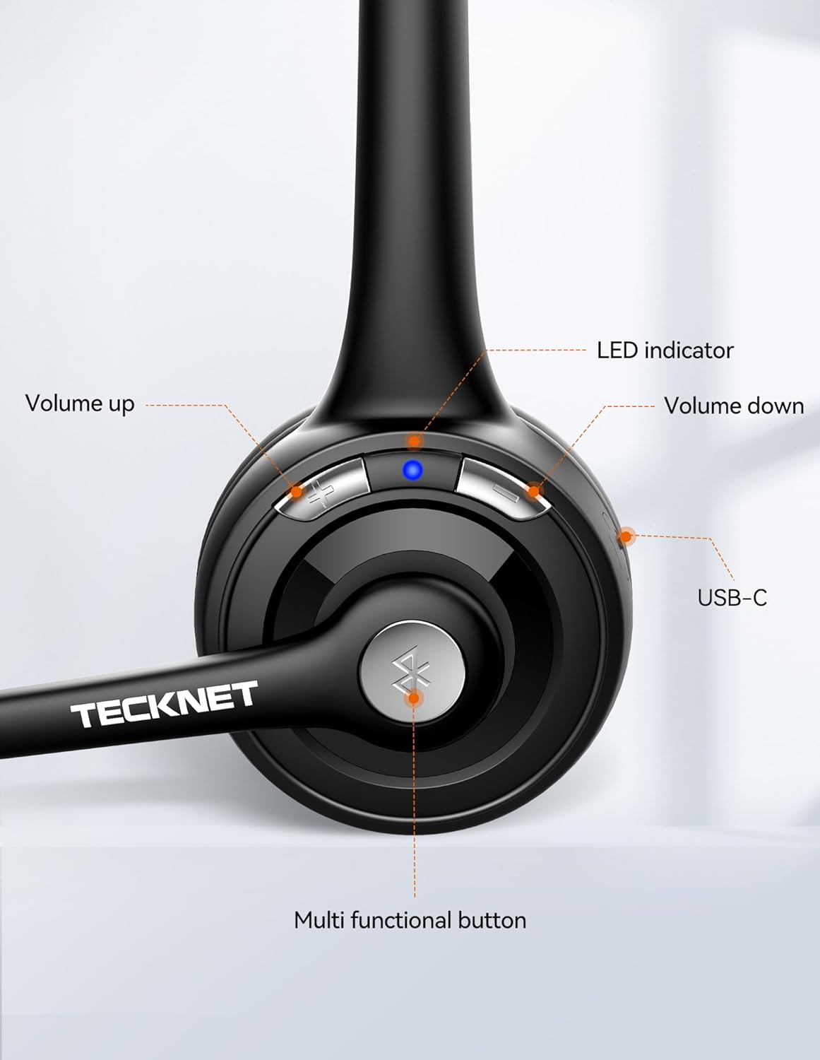 Bluetooth Headset HS004 mit Rauschunterdrückung, Black Bluetooth