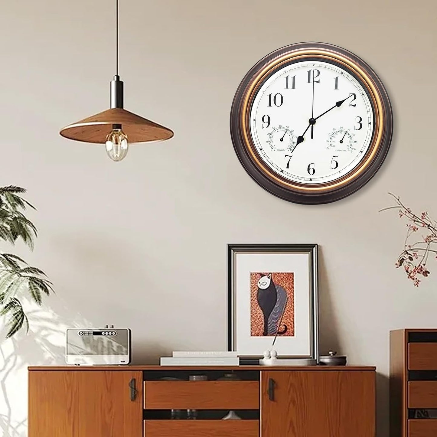 Wetterfeste Aussenuhr mit Thermometer & Hygrometer