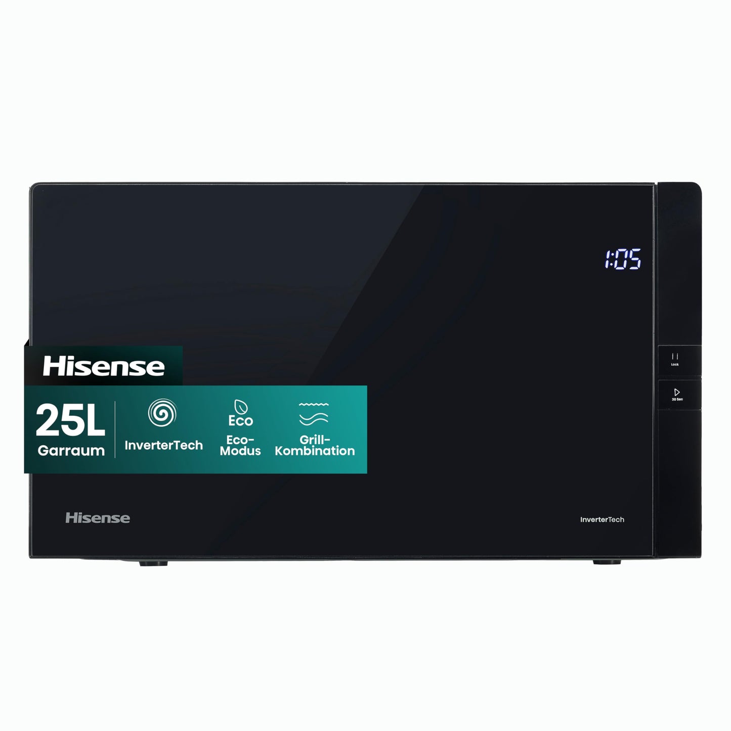 H25MOBS4HGI Mikrowelle mit InverterTech und Grillfunktion, 25 L Digitale Steuerung Mit InverterTech