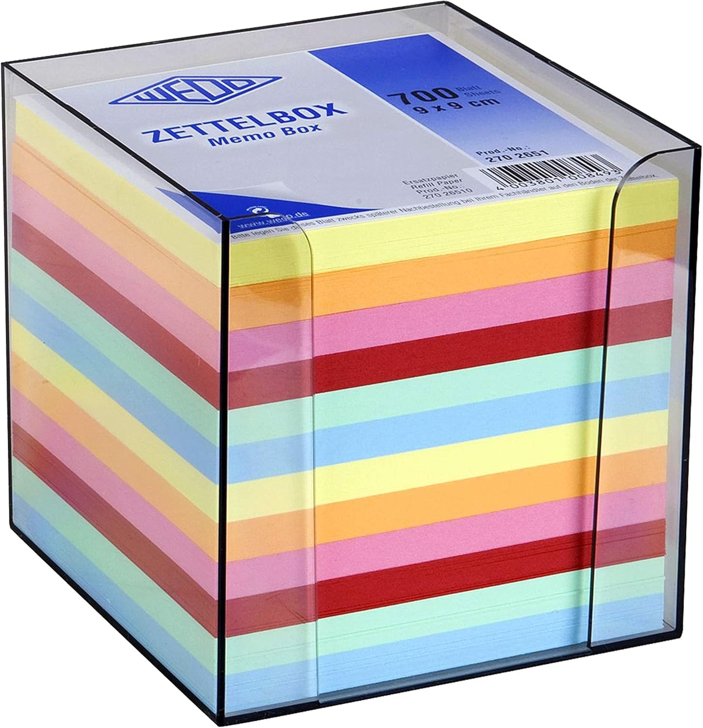 Zettelbox, 700 Blatt, 6 farbig