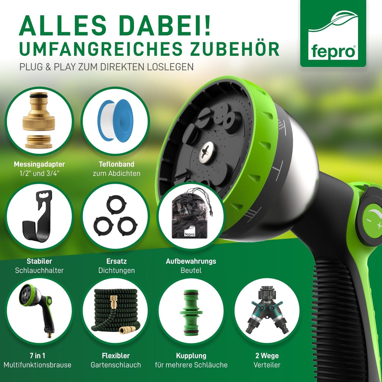 Flexibler Gartenschlauch, 45m Premium