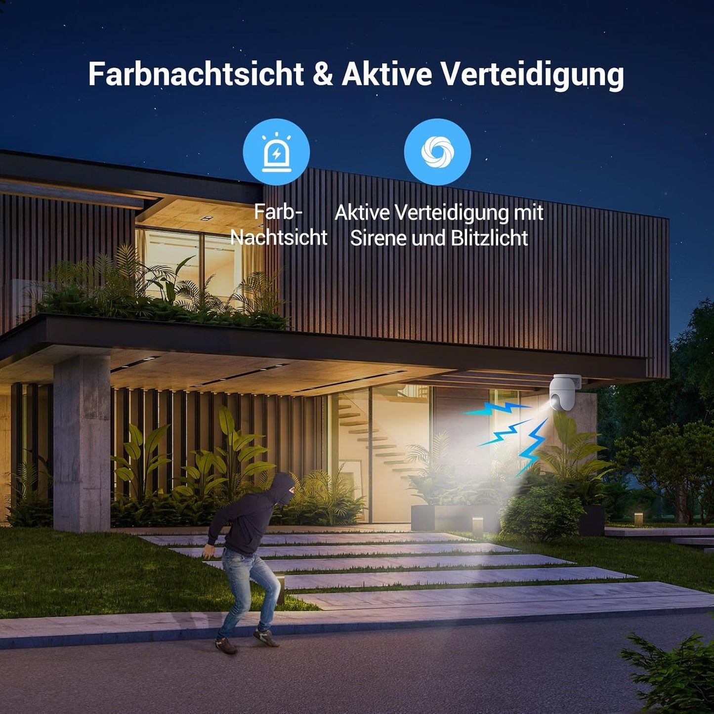C8C 2K+ Überwachungskamera Outdoor mit Nachtsicht, 2k+ Auflösung