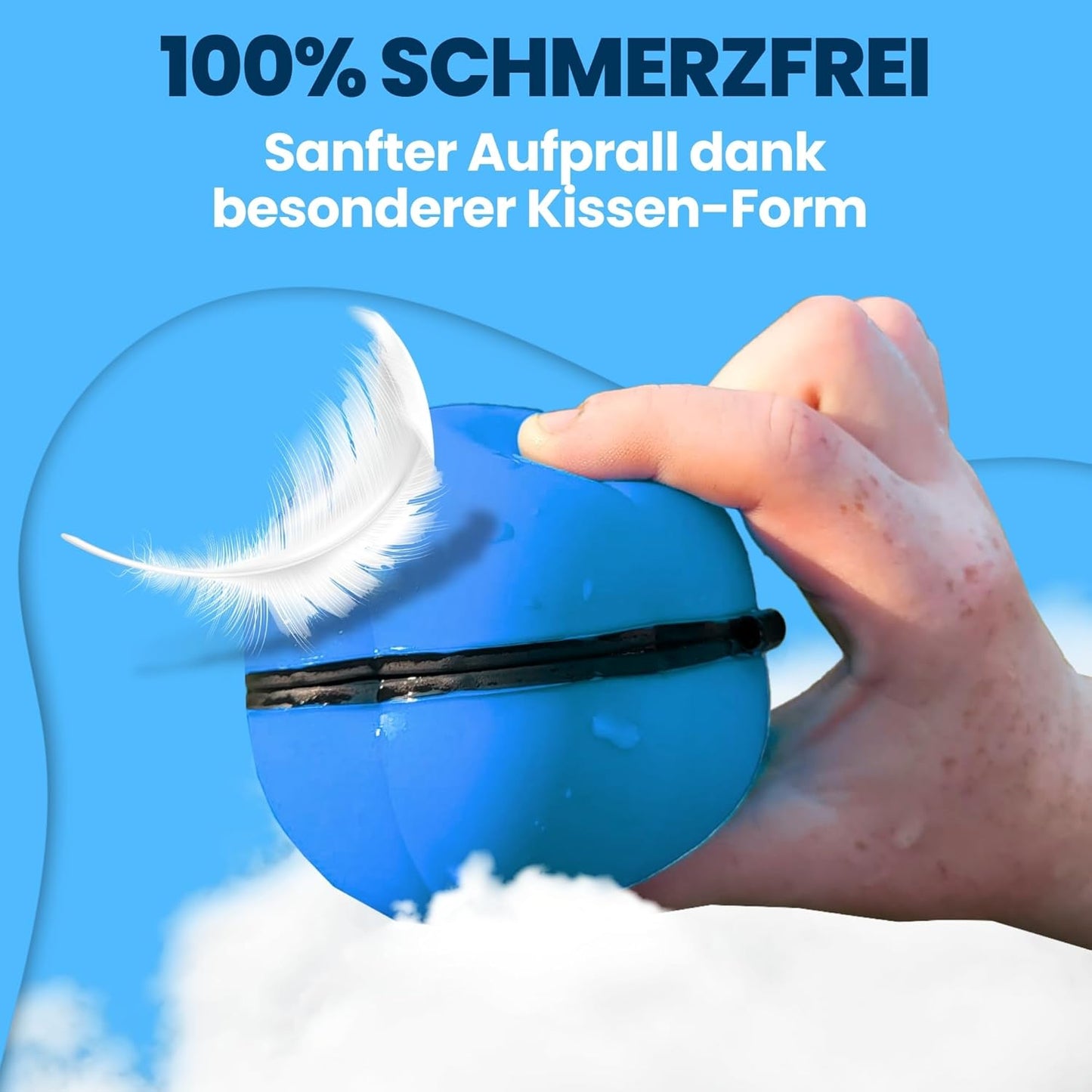 Wiederverwendbare Wasserbomben, 12 Stück, Blau + Orange
