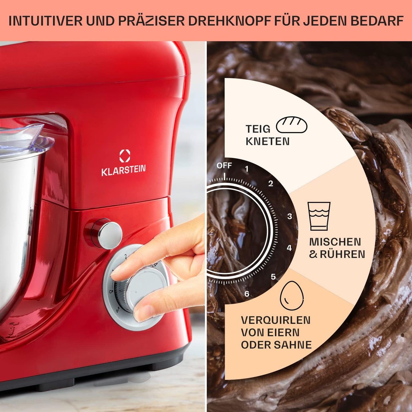 Küchenmaschine mit Planetenrührwerk, Rot