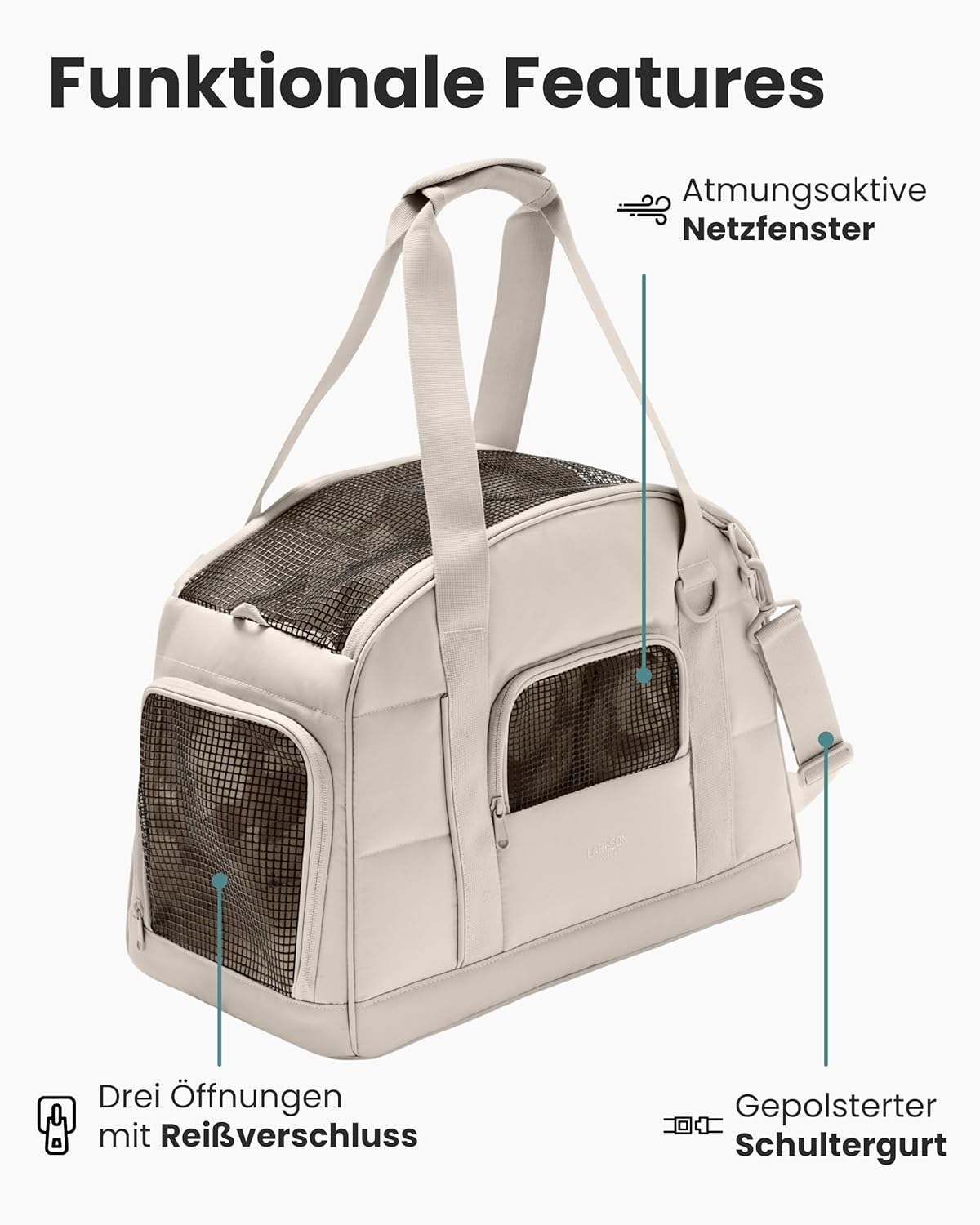 Hundetransportbox für Flugreisen bis 12kg, Sand