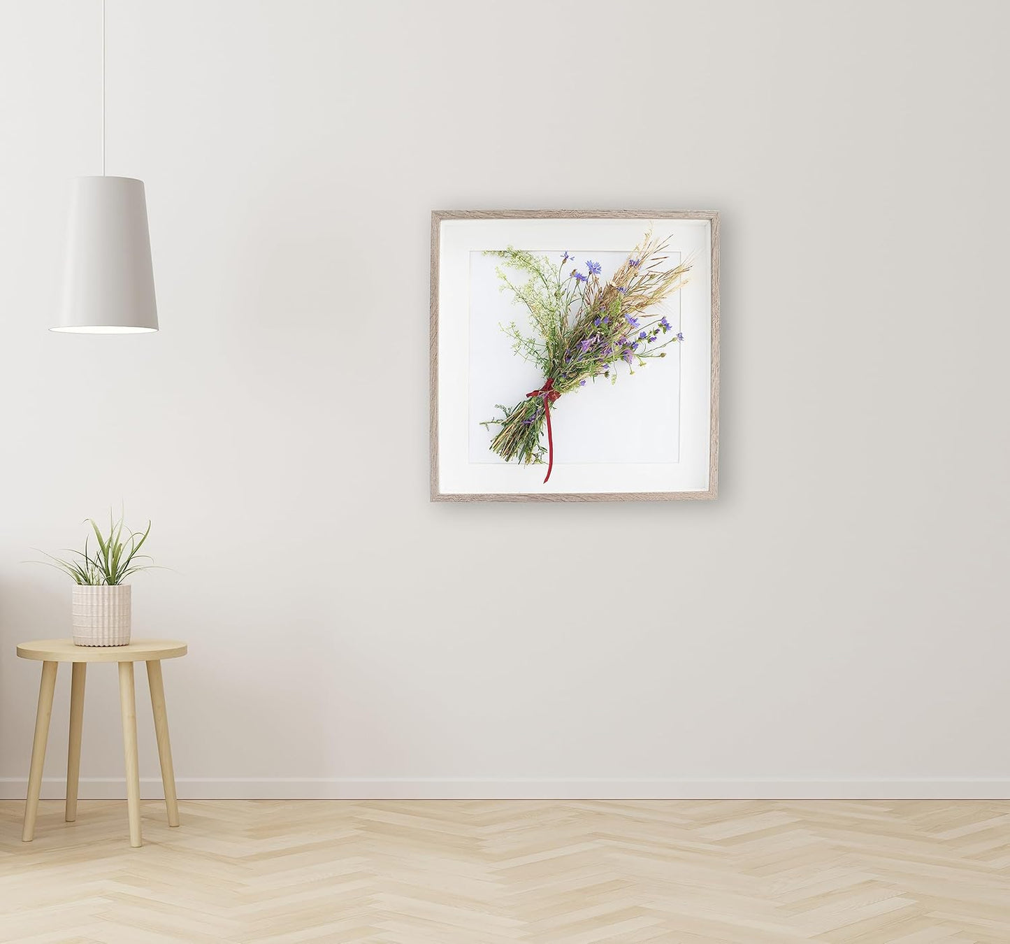 3D Objektrahmen mit Passepartout, 50x50 cm - 40x40 cm Trüffeleiche