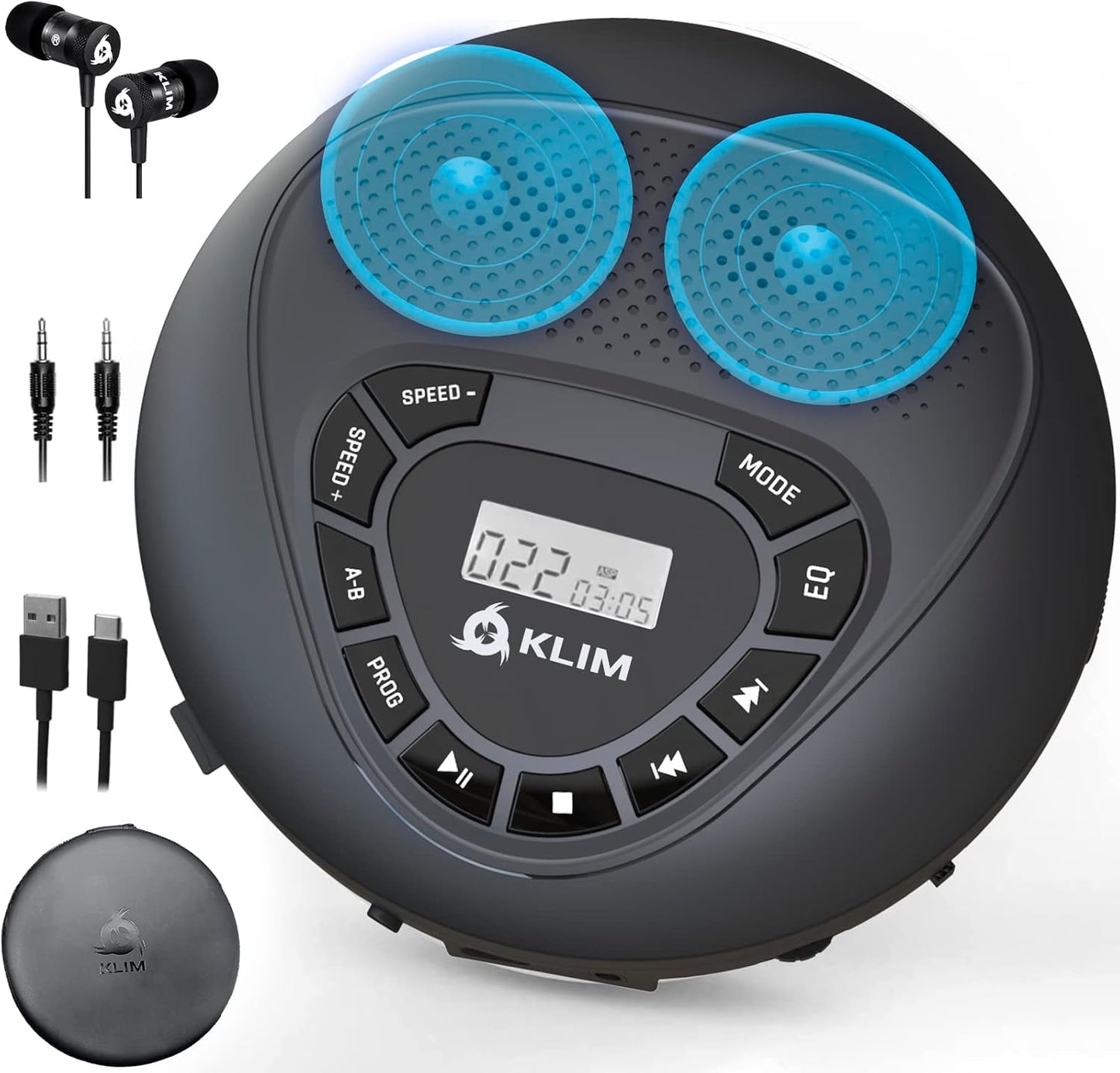 Tragbarer CD-Player mit Lautsprecher, Without Bluetooth