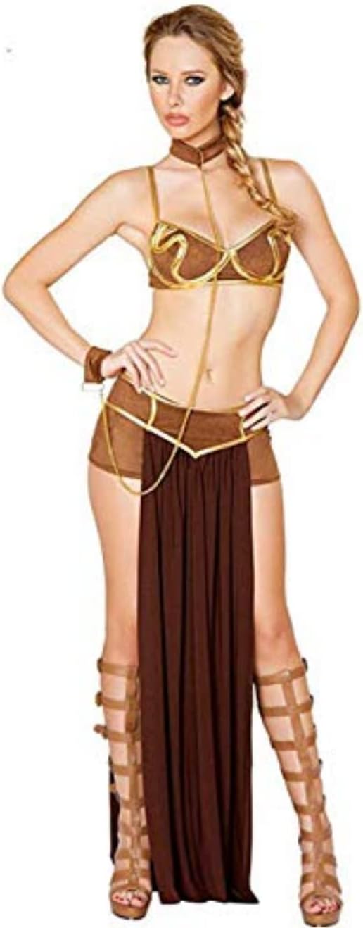 Sexy Damenkostüm Prinzessin Leia Cosplay, M Brown
