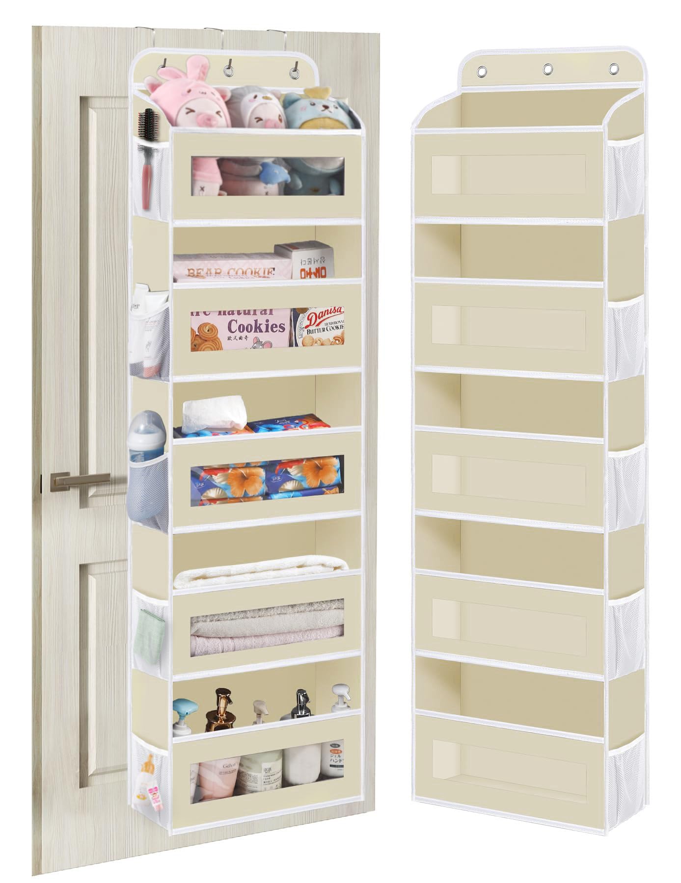Hängeorganizer mit 5 Fächern (faltbar), 1 Stück Beige