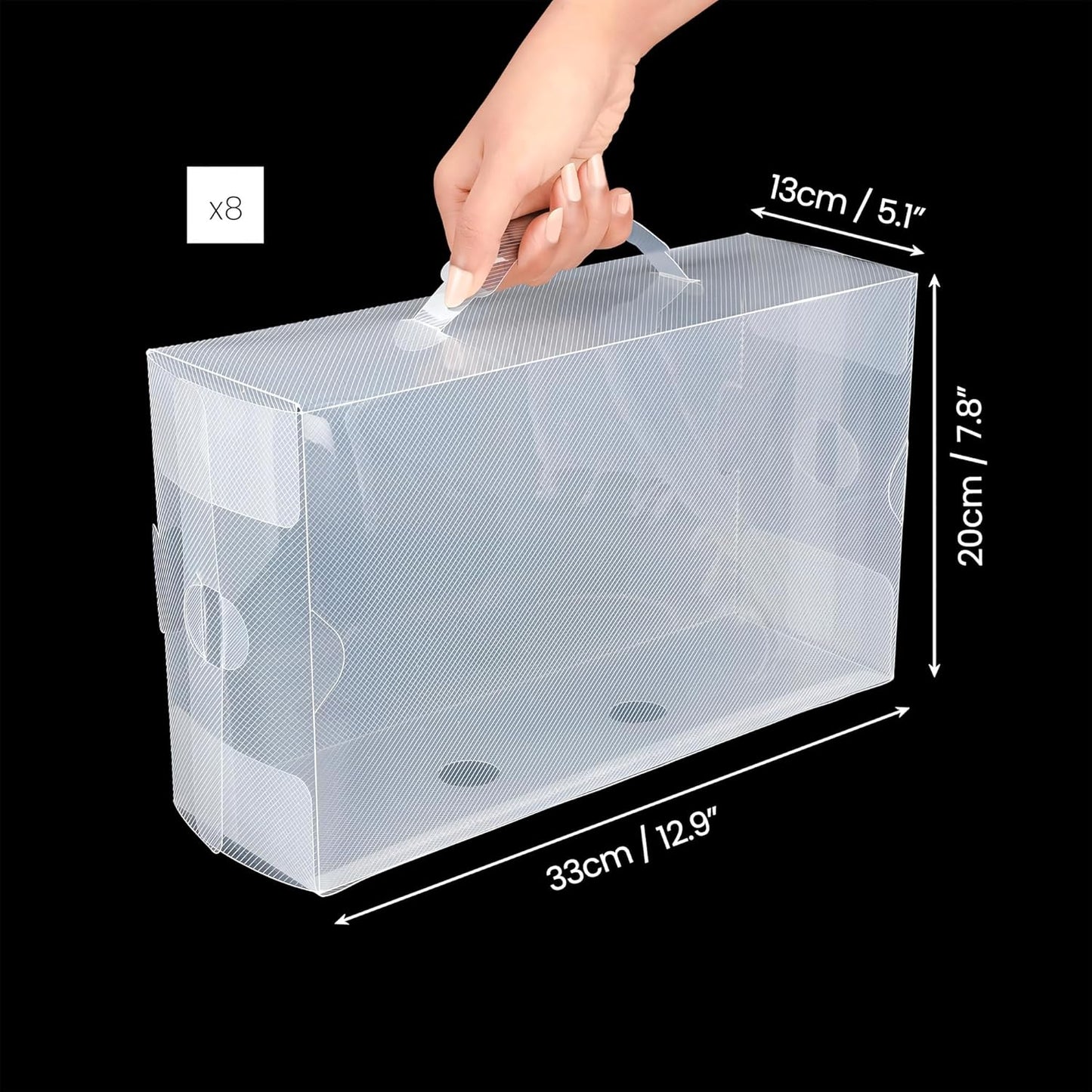 Faltbares Schuhboxen-Set, Transparent 10 Pack (31.7 x 12.8 x 20cm)