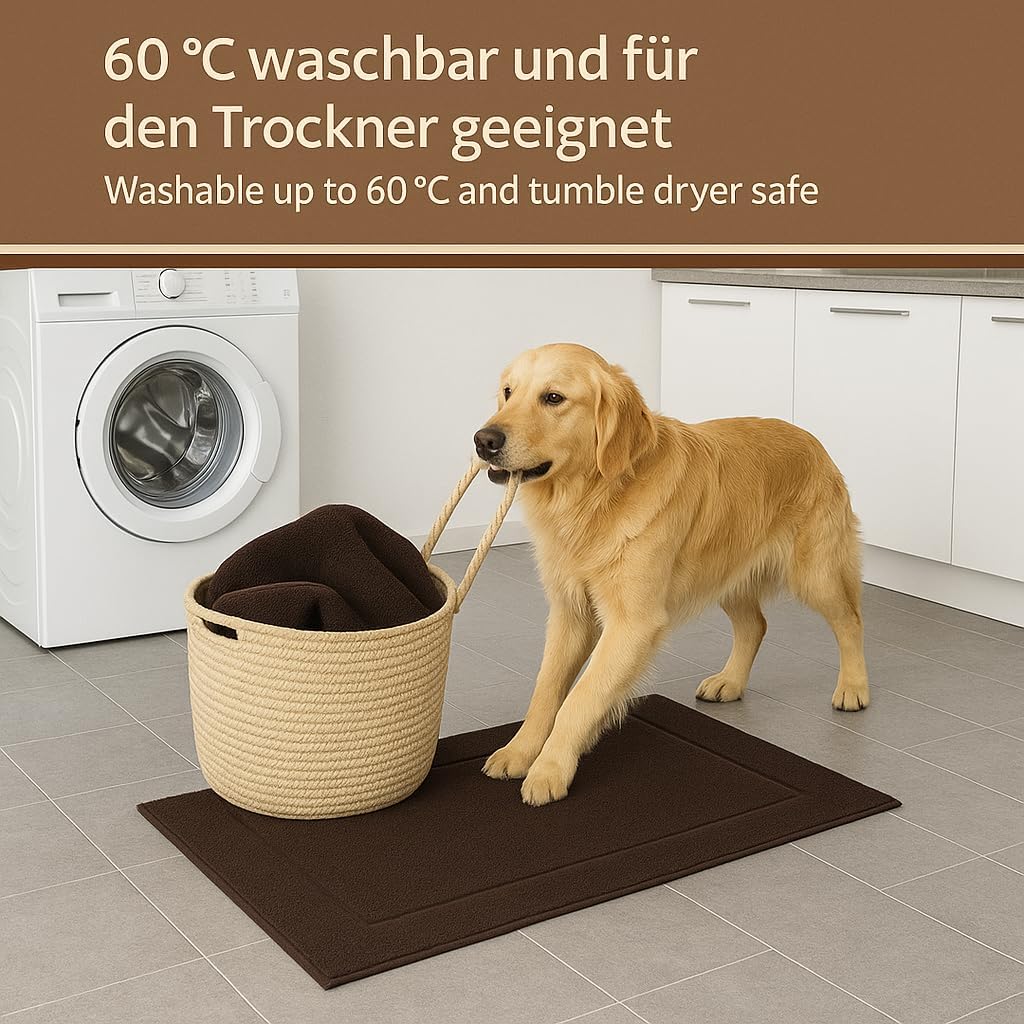 2er-Set Badematten, 50x70 cm, 2x Badvorleger Dunkelbraun