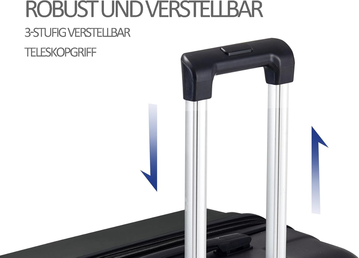 7-teiliges Hartschalen-Kofferset mit Sicherheitsschloss, Schwarz