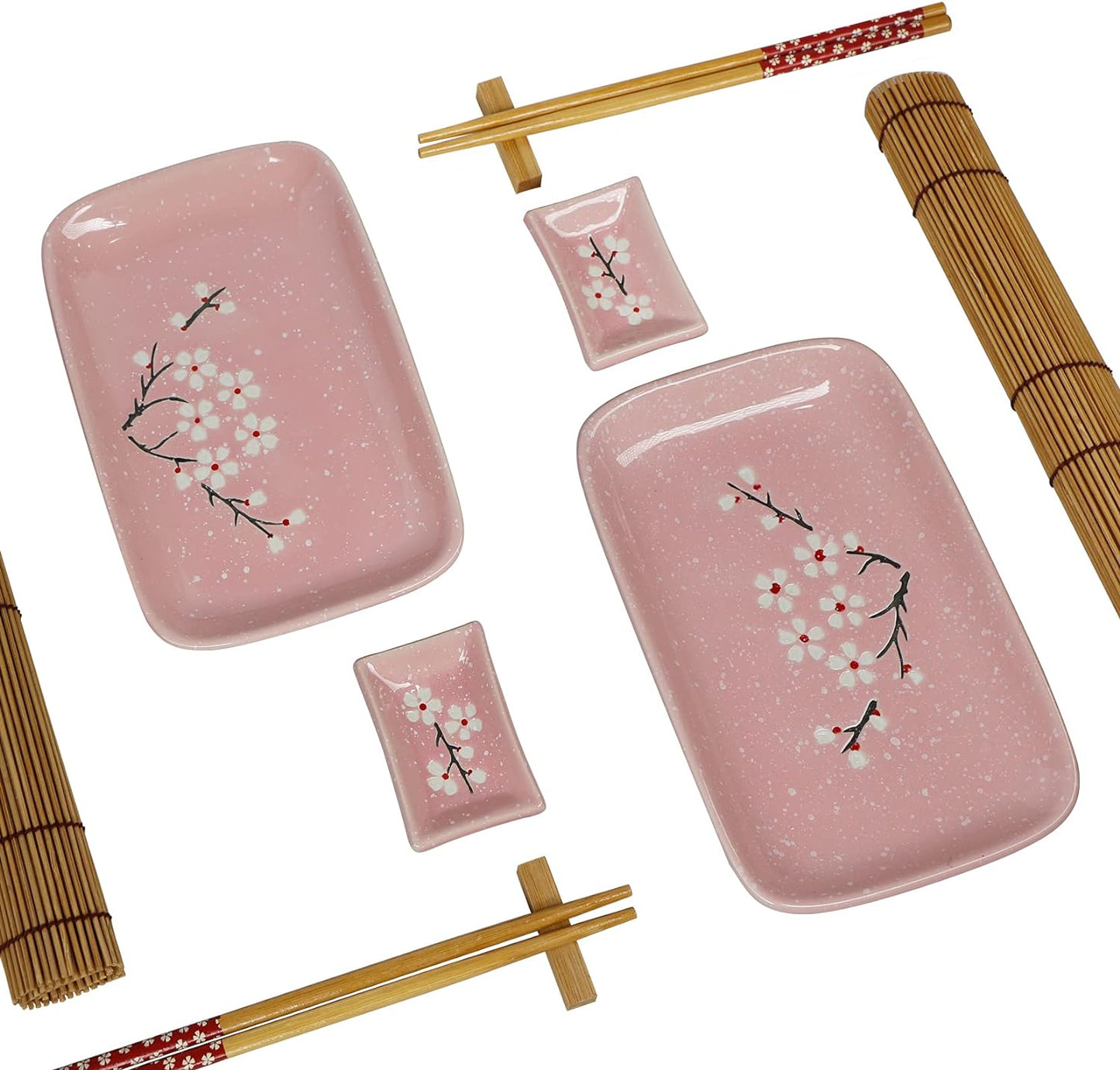 10-teiliges Sushi-Set, Rosa