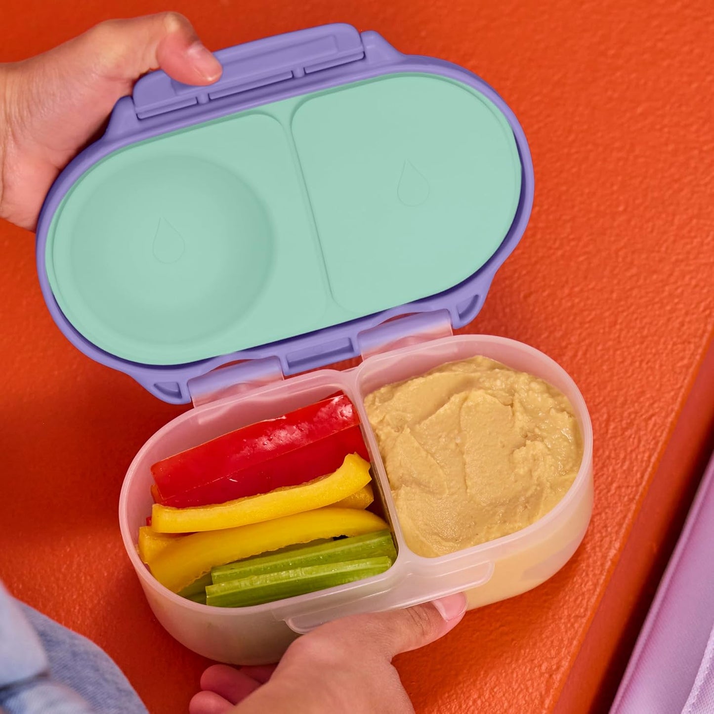 Bento-Snackbox Set, Strawberry Shake + Lilac Pop 2 Stück