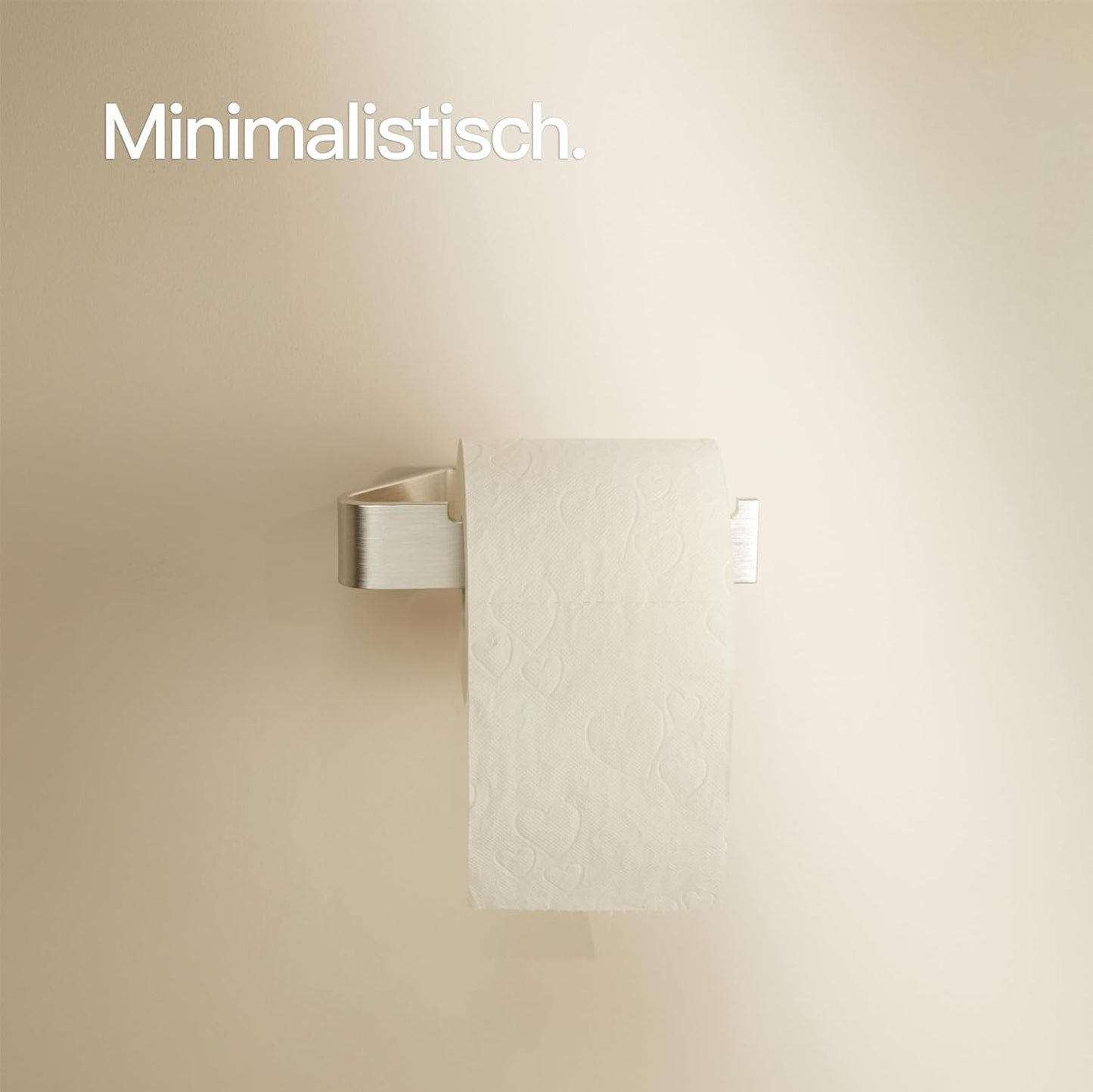 Selbstklebender Toilettenpapierhalter ohne Bohren, Ohne Ablage Silbergrau Gebürstet