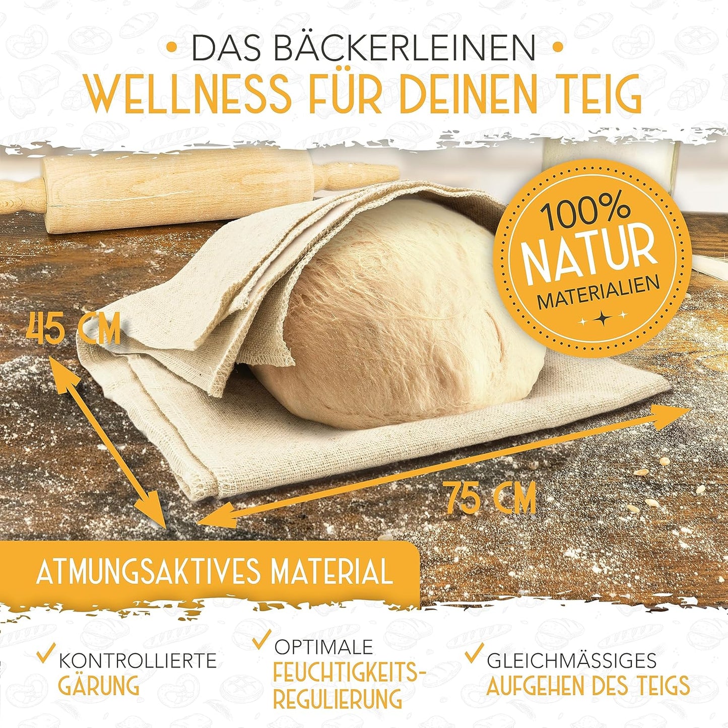 3er Baguette Backform mit Bäckerzubehör, Baguetteform - 3er Set