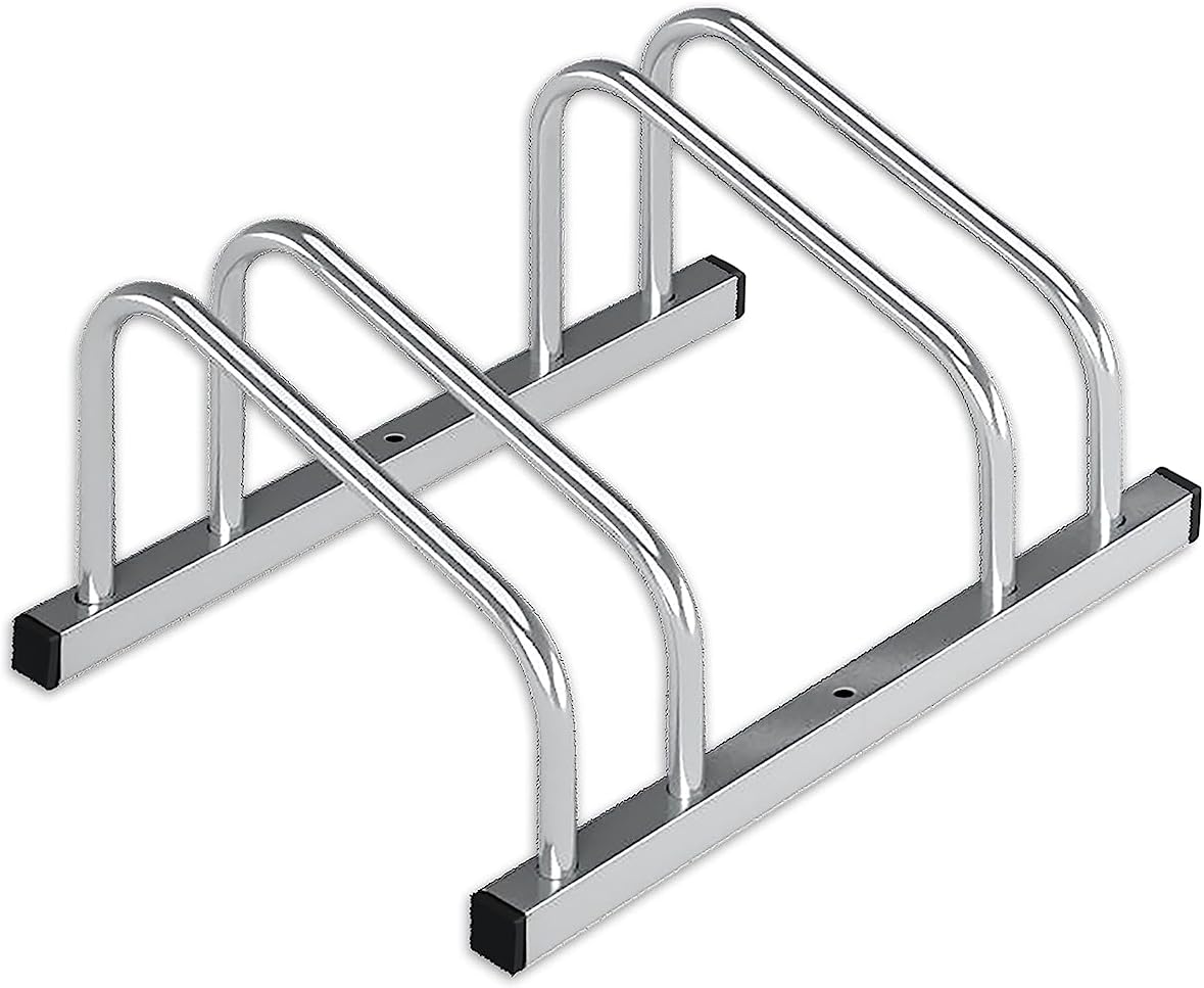 Veloständer für 2 Räder, 2 Fahrräder Silber