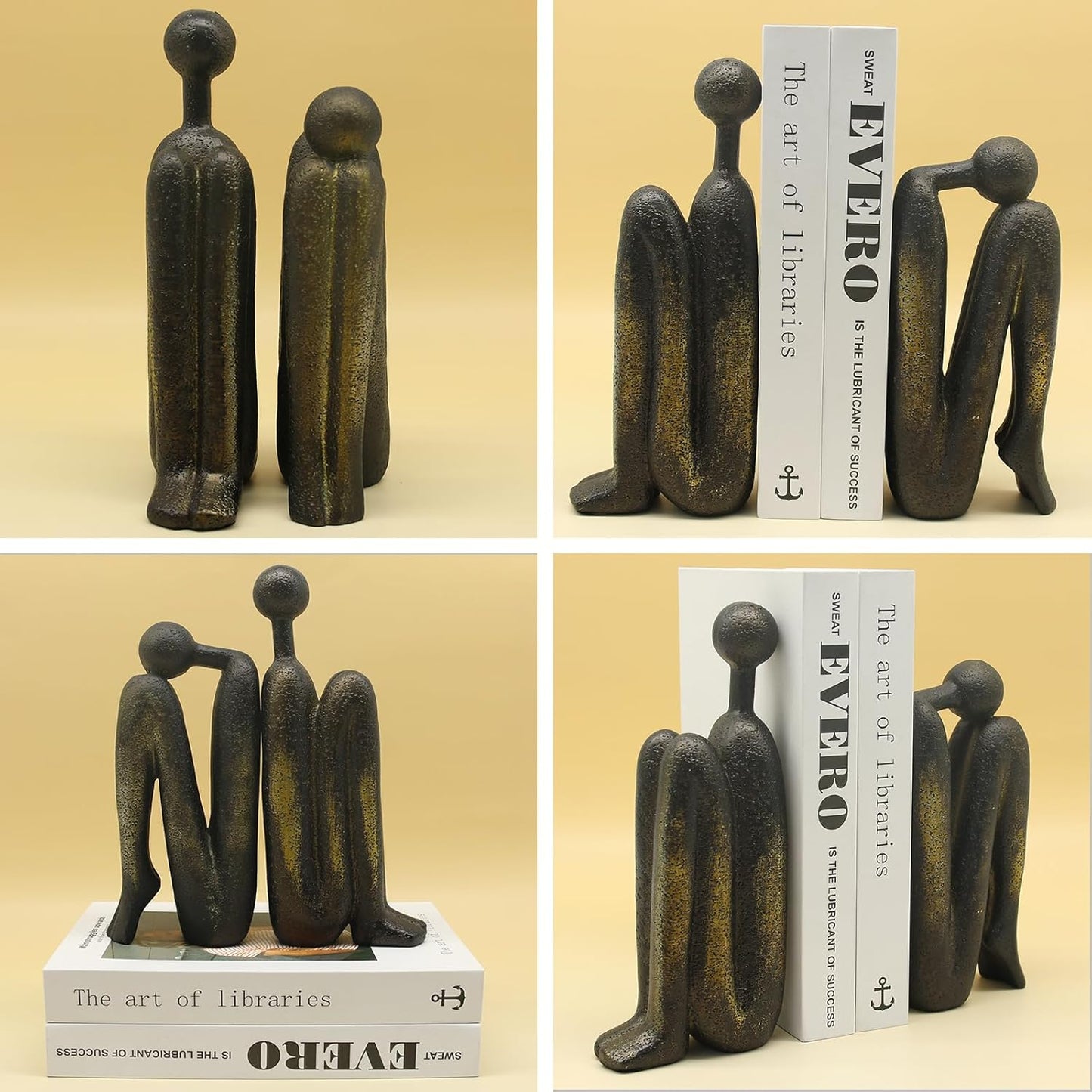 Dekorative Thinker-Buchstützen, Bronze