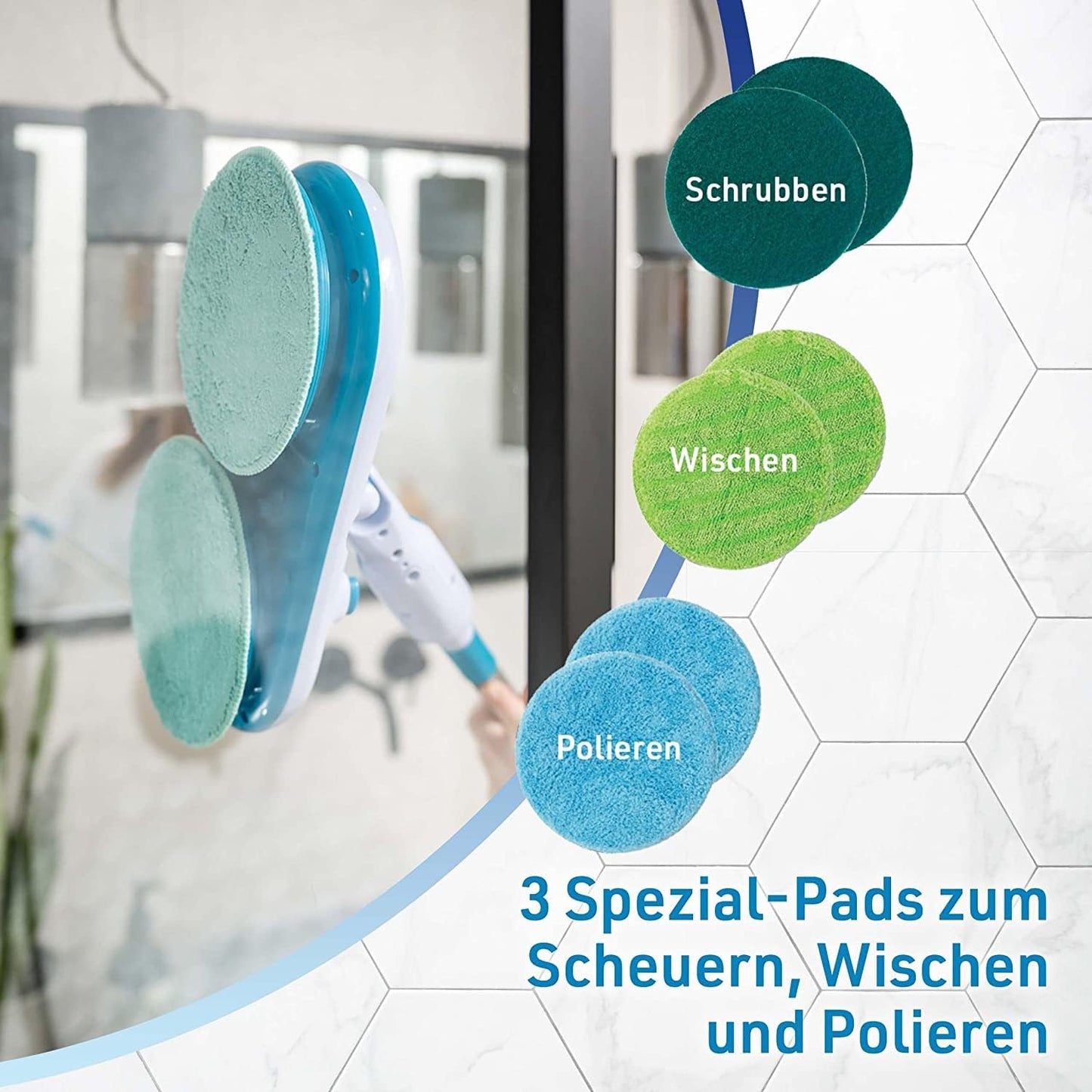 Elektrischer Bodenwischer mit Mikrofaser Pads, Floating Mop Gerät